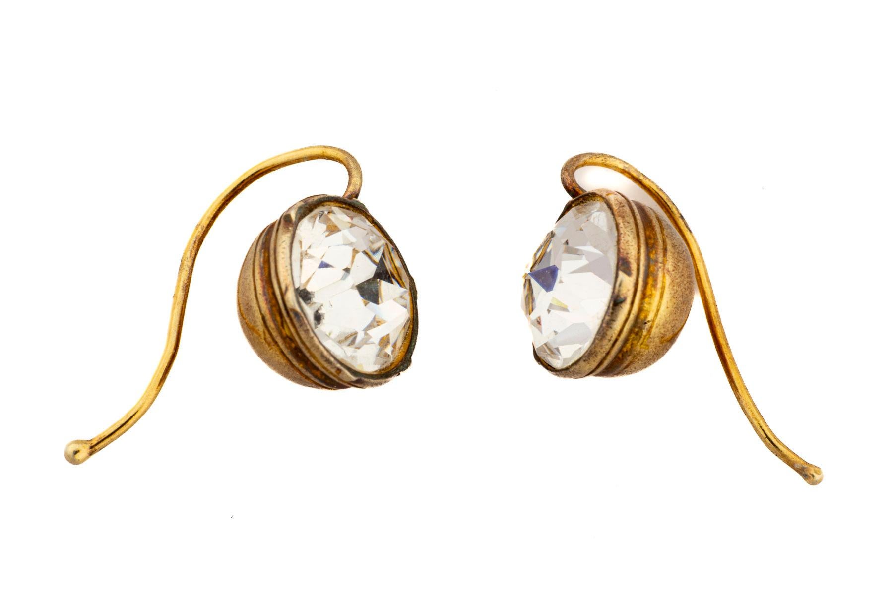 Women's or Men's Georgian Paste Earrings Collet Set c. 1820