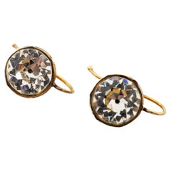Georgian Paste Earrings Collet Set c. 1820
