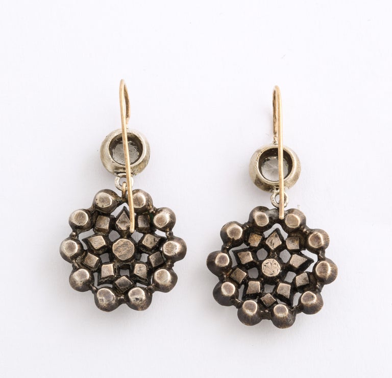 Georgian Paste Snowflake Earrings In Excellent Condition For Sale In Stamford, CT