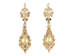 Georgian Pearl, Emerald and Diamond Drop Earrings, circa 1830