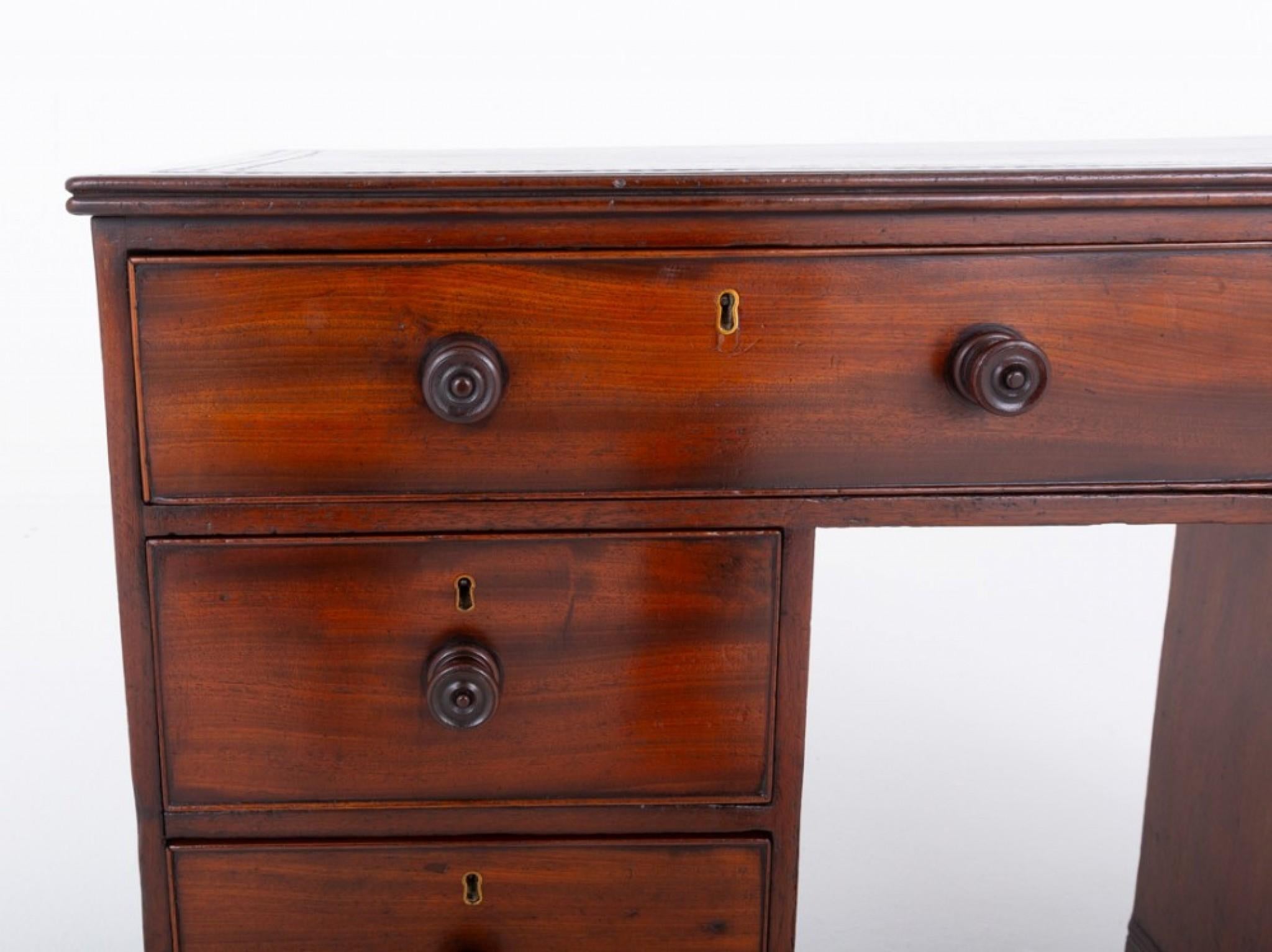 Georgian Pedestal Desk Mahagoni Antiker Schreibtisch im Angebot 1