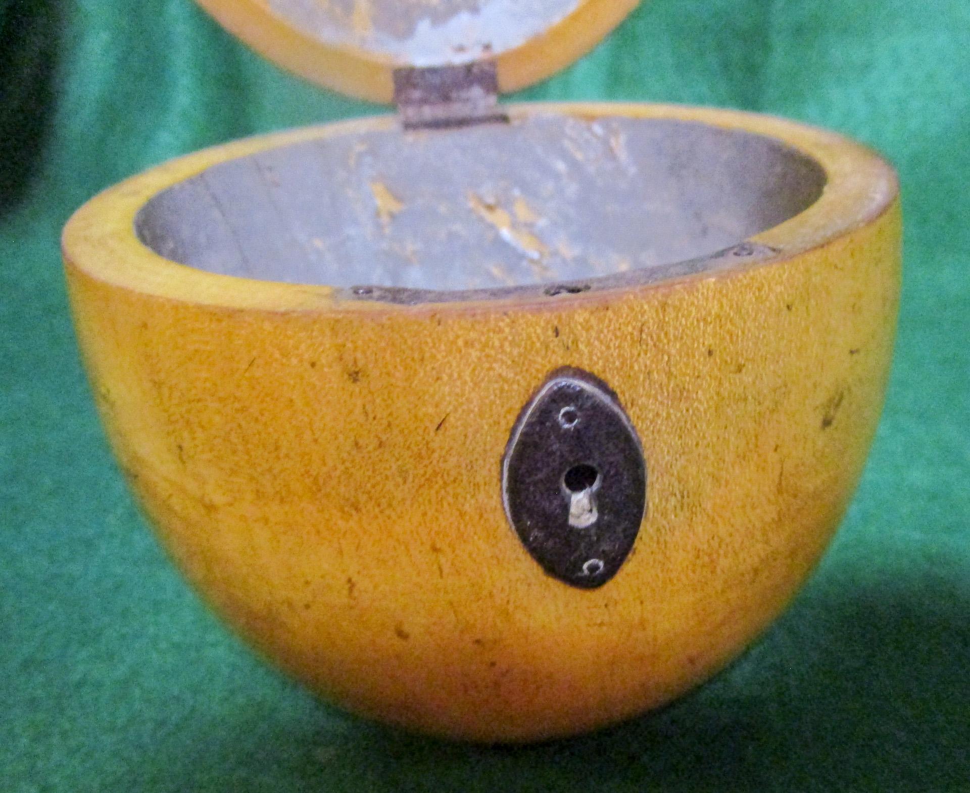 George III Georgian Period Apple Shaped Treen Tea Caddy For Sale