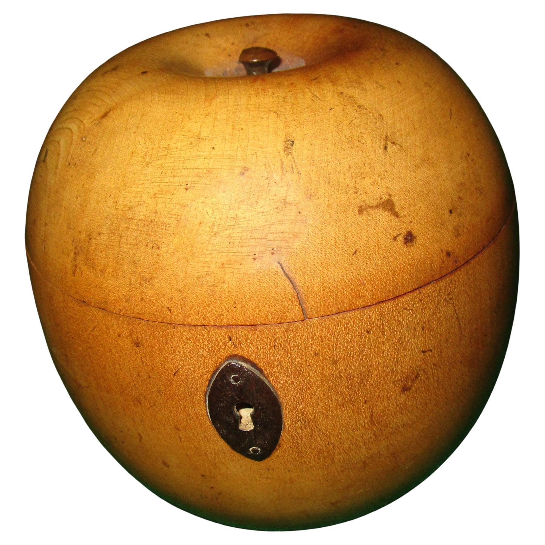 Georgian Period Apple Shaped Treen Tea Caddy For Sale