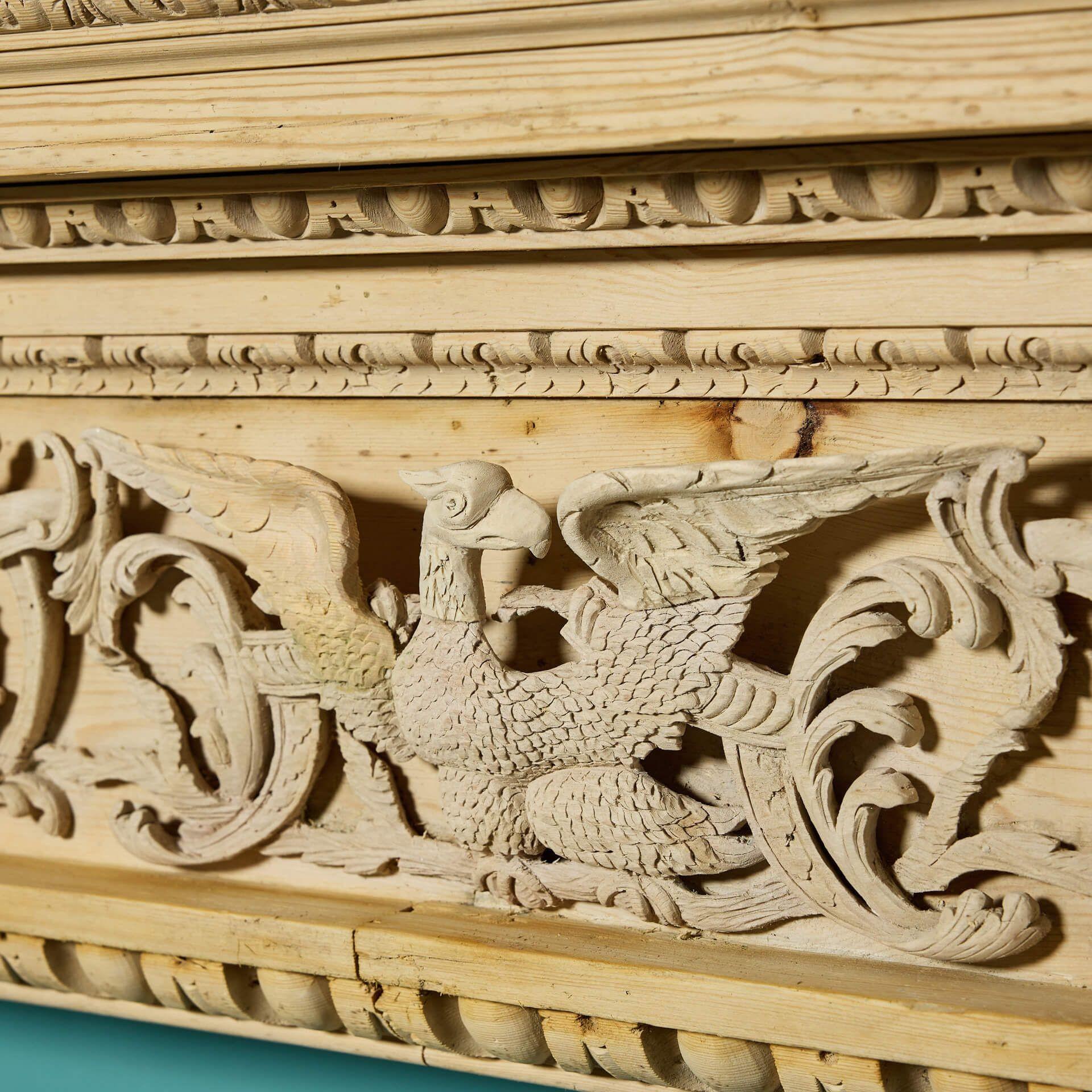 English Georgian Period Carved Fireplace Surround For Sale