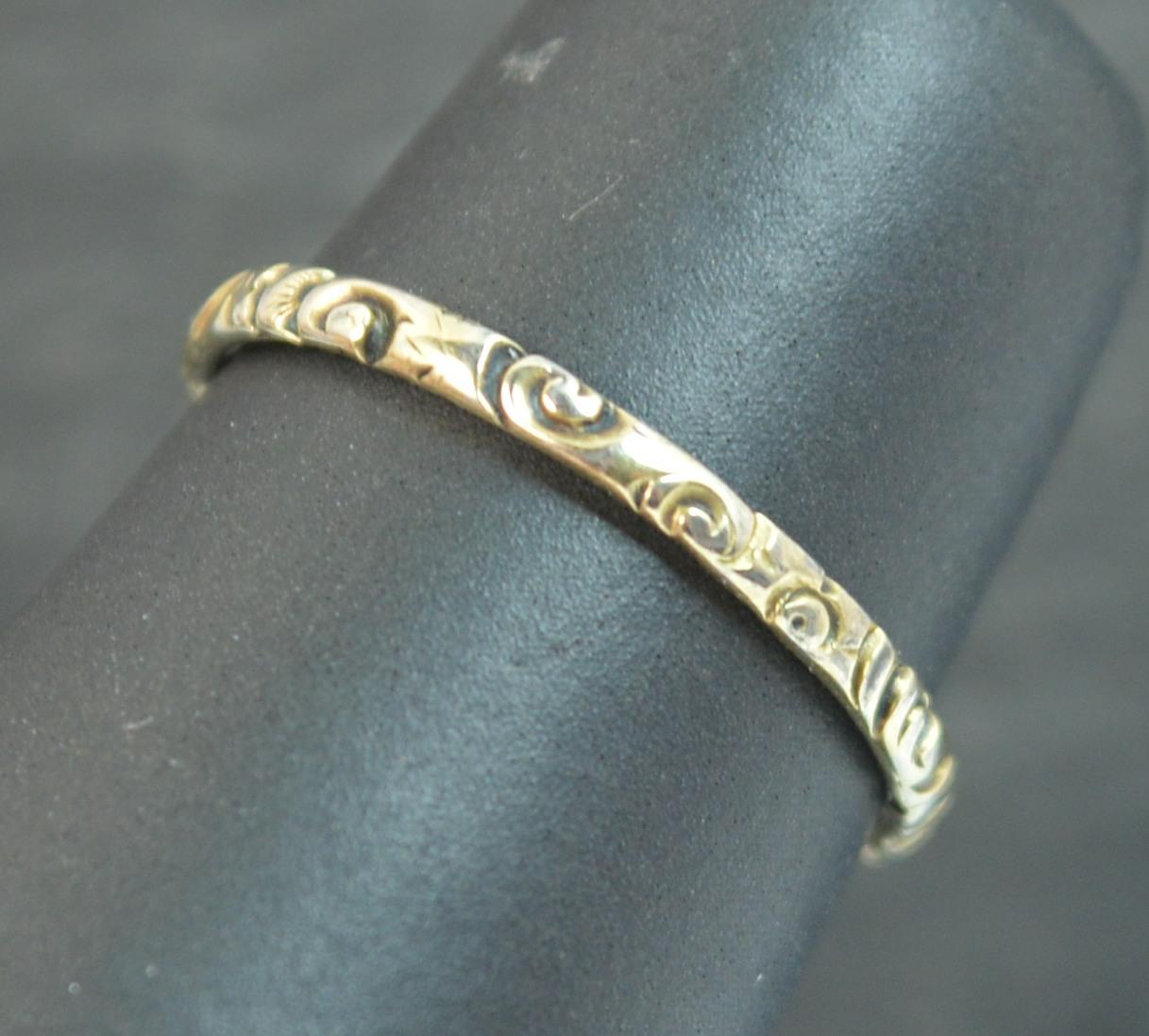 Georgian Period Chased Engraved Band in Solid Gold 5
