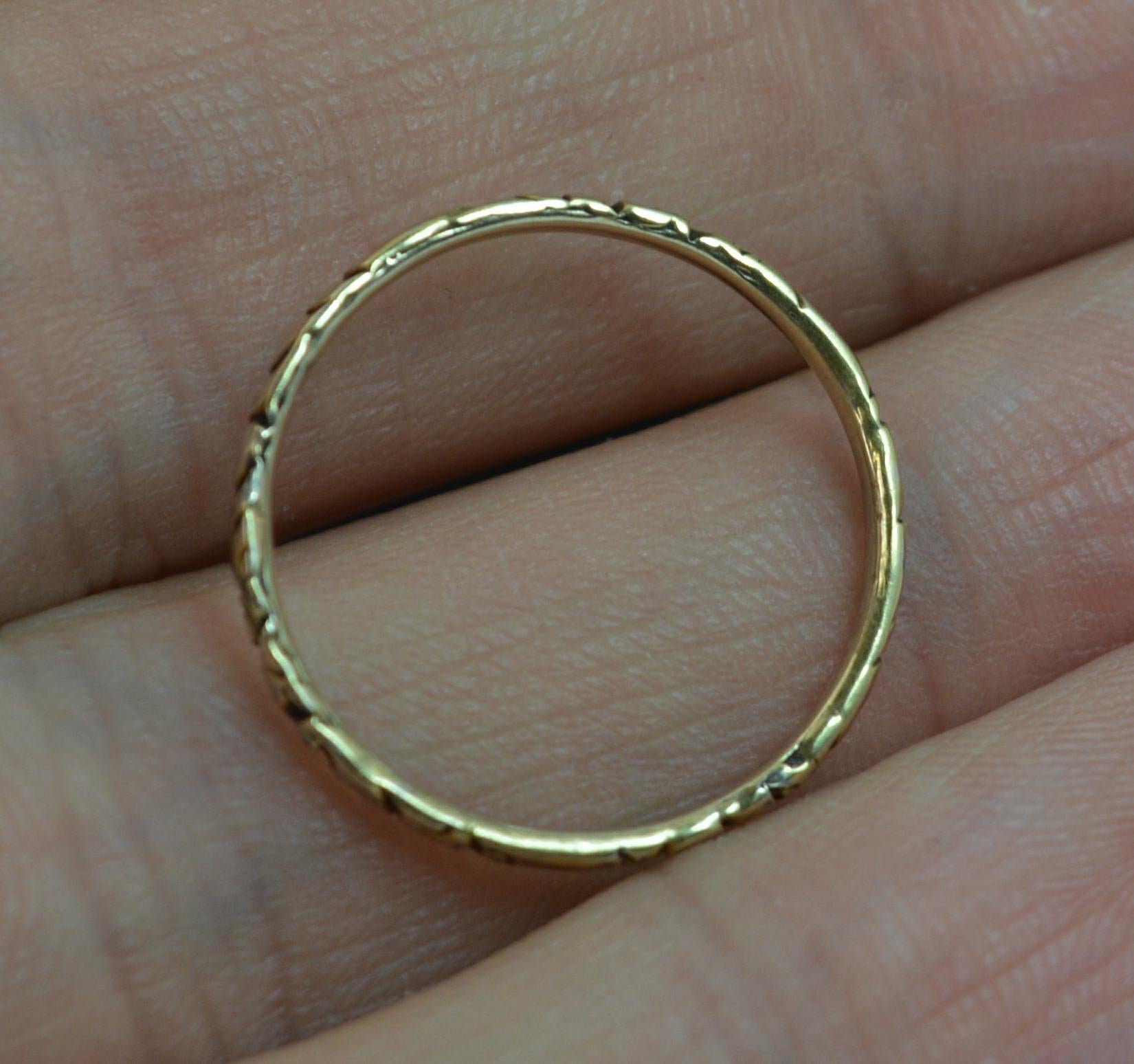 George III Georgian Period Chased Engraved Band in Solid Gold