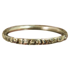 Georgian Period Chased Engraved Band in Solid Gold