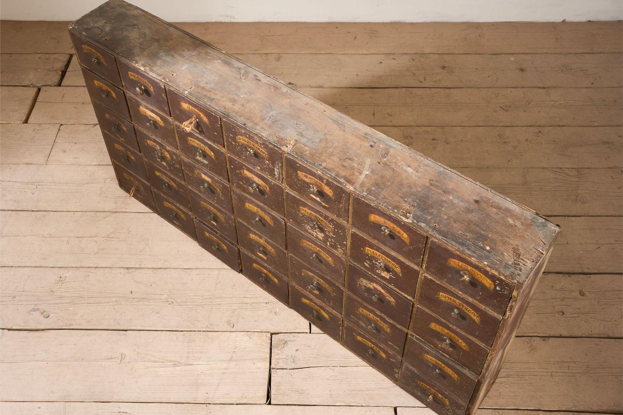 Apothekerschubladen im georgianischen Stil - Nr. 1 im Angebot 4