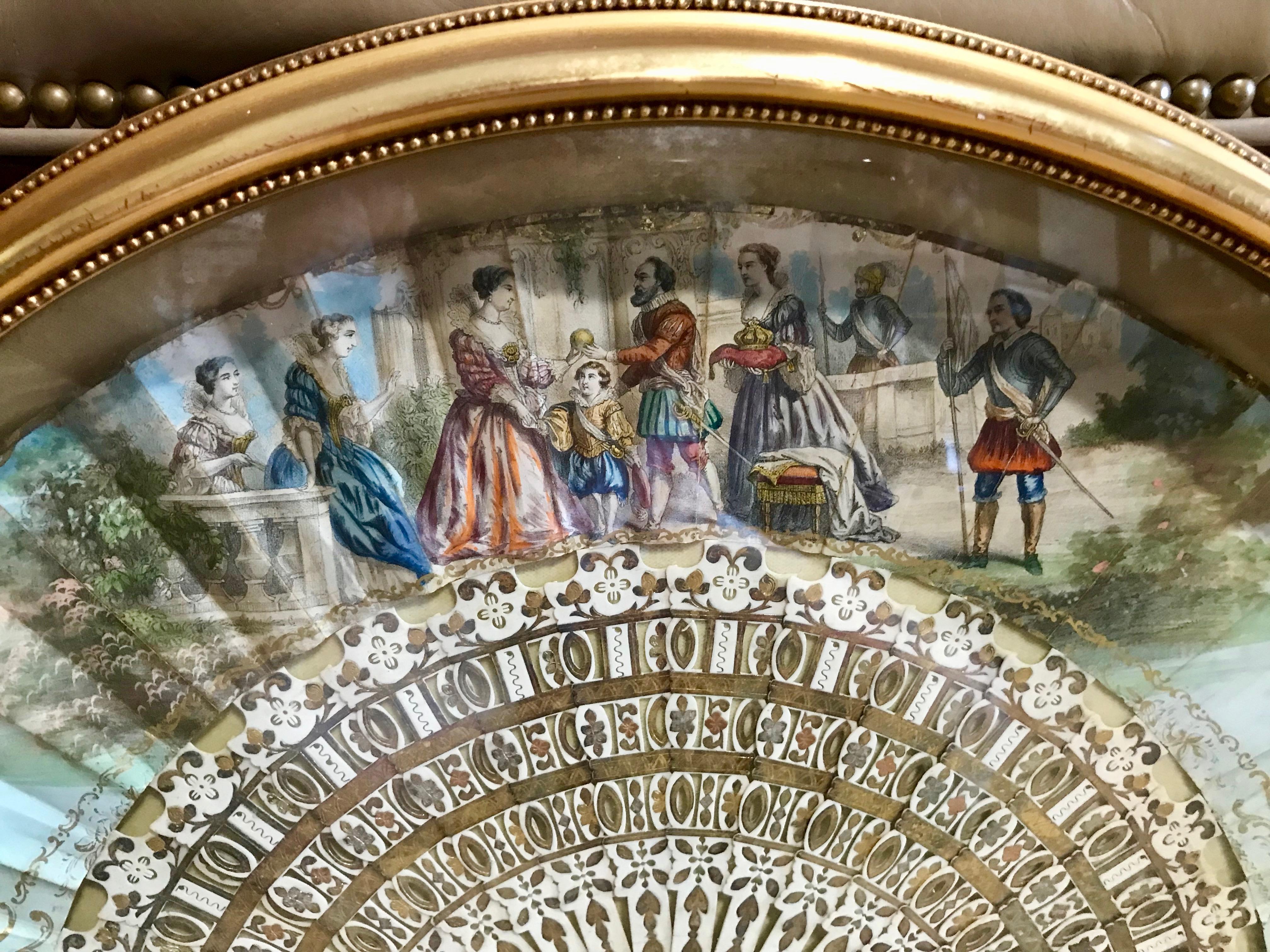 19th Century Georgian Period Framed Fan For Sale