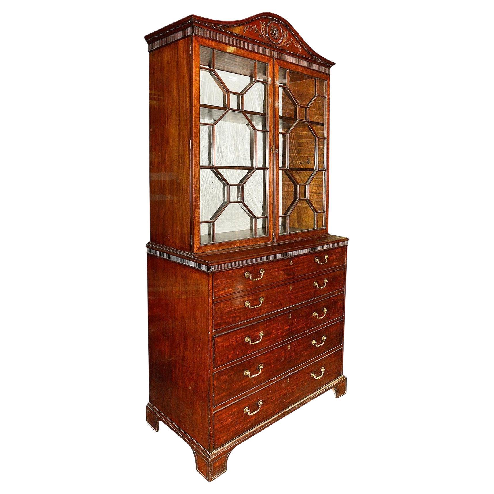 Libreria Secretaire in mogano di epoca georgiana, 1780 circa