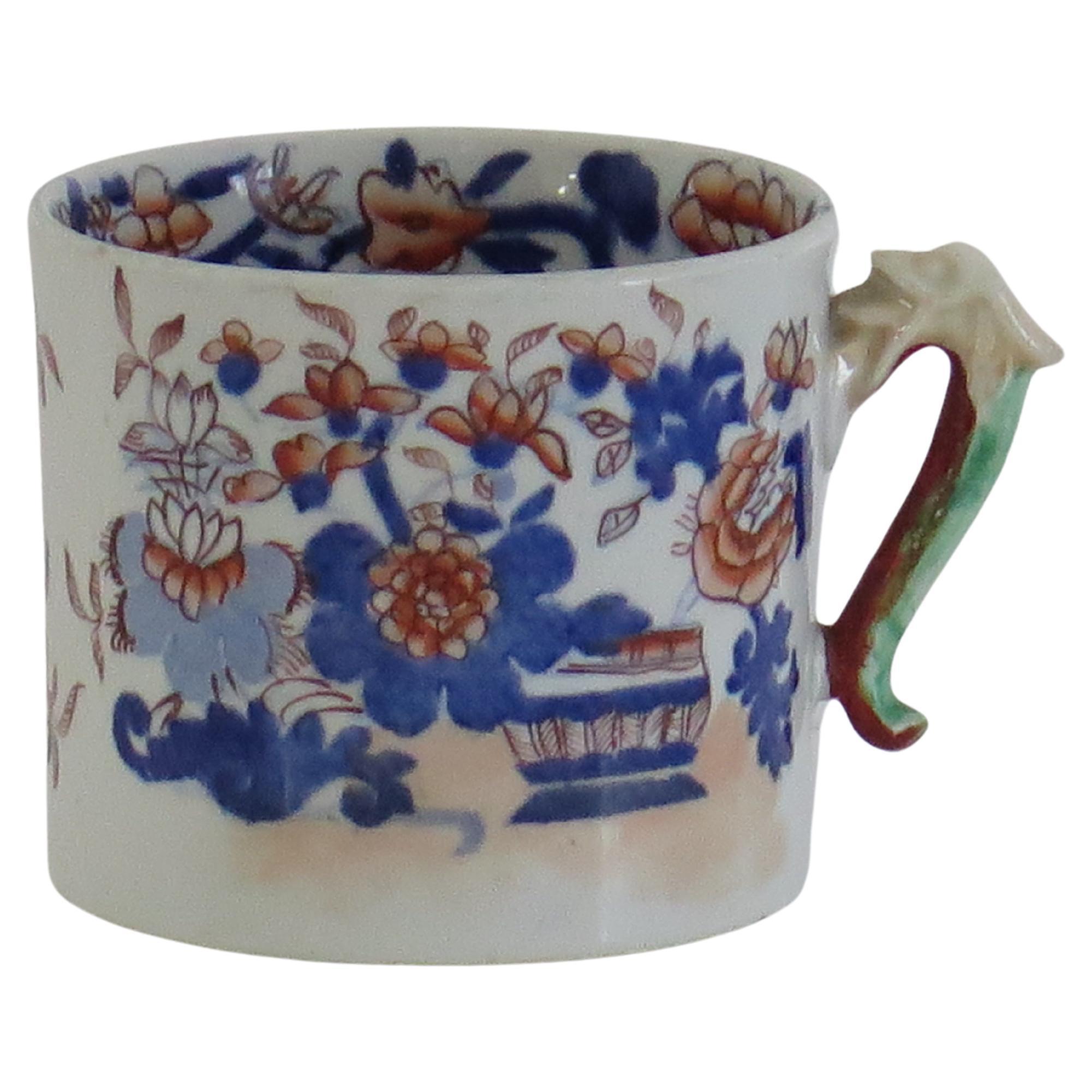 Boccale in pietra ferrosa di epoca georgiana Mason's Ironstone con motivo Basket Japan, circa 1820