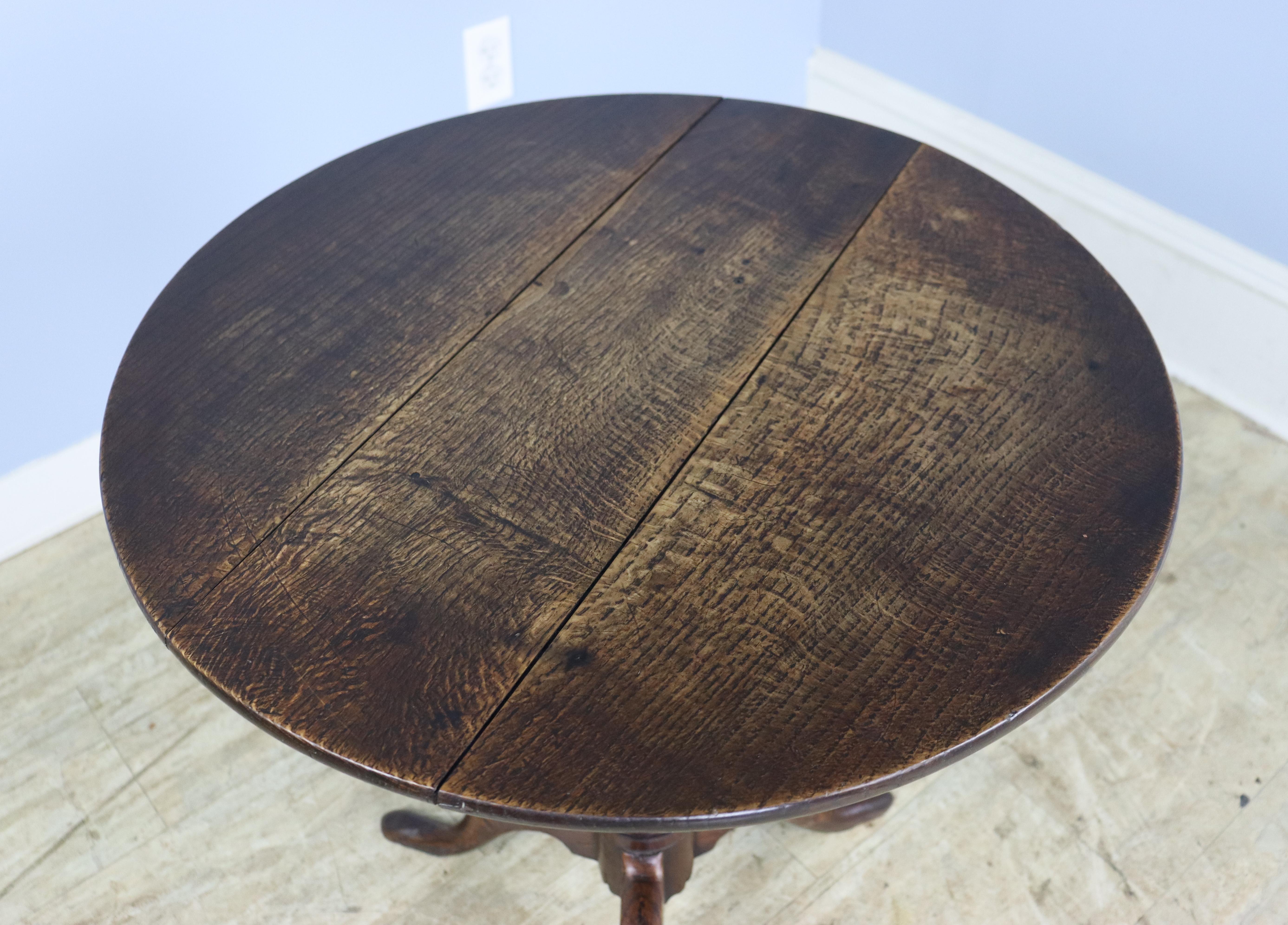 Georgian Period Oak Tripod Based Lamp Table For Sale 1