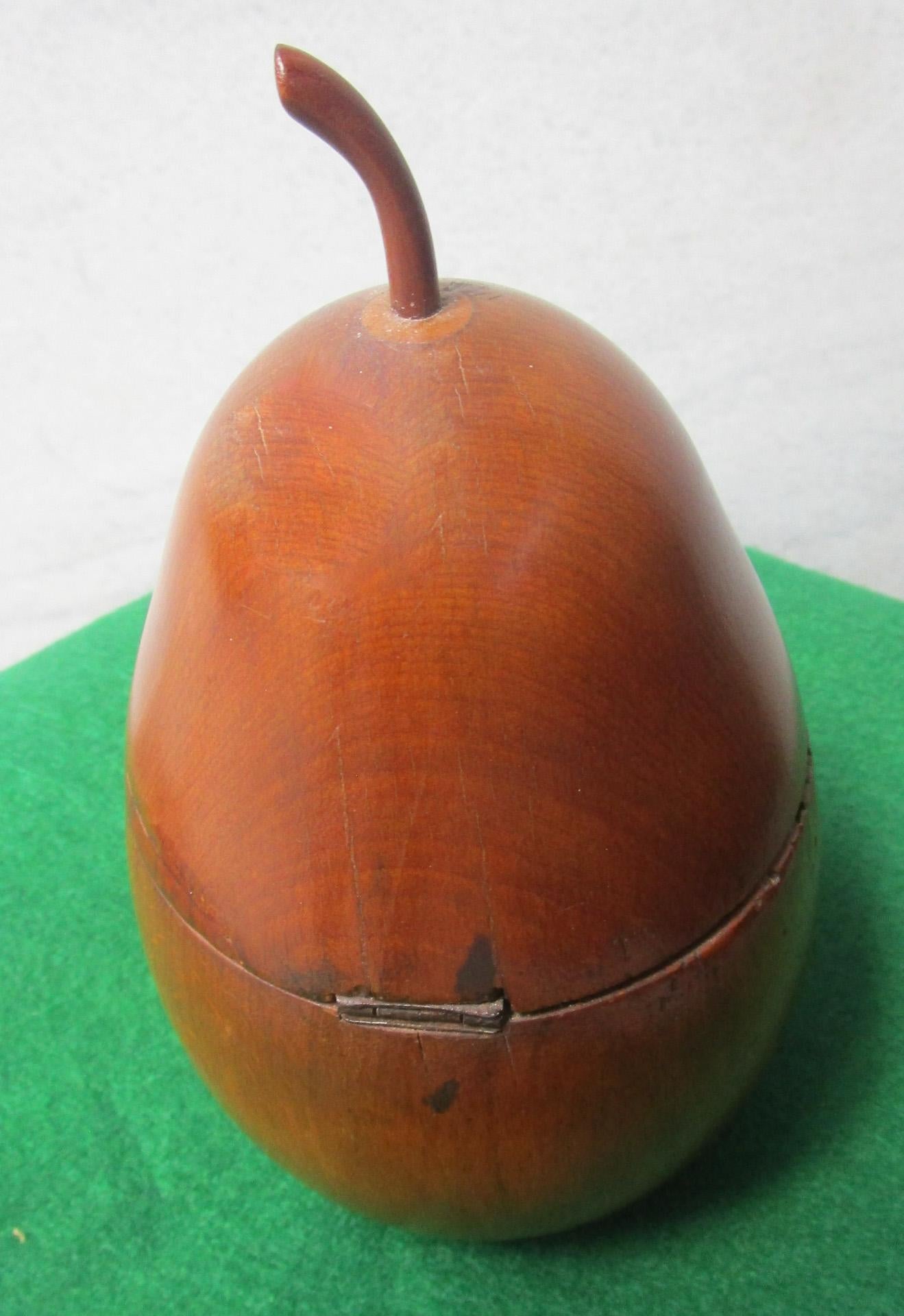Brass Georgian Period Pear Shaped Treen Tea Caddy For Sale