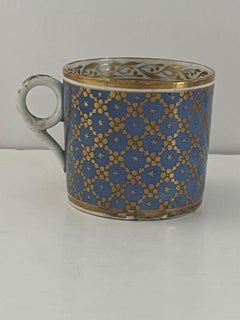 Georgian period Porcelain Coffee, Minton or New Hall, gilt on blue, Ca 1810