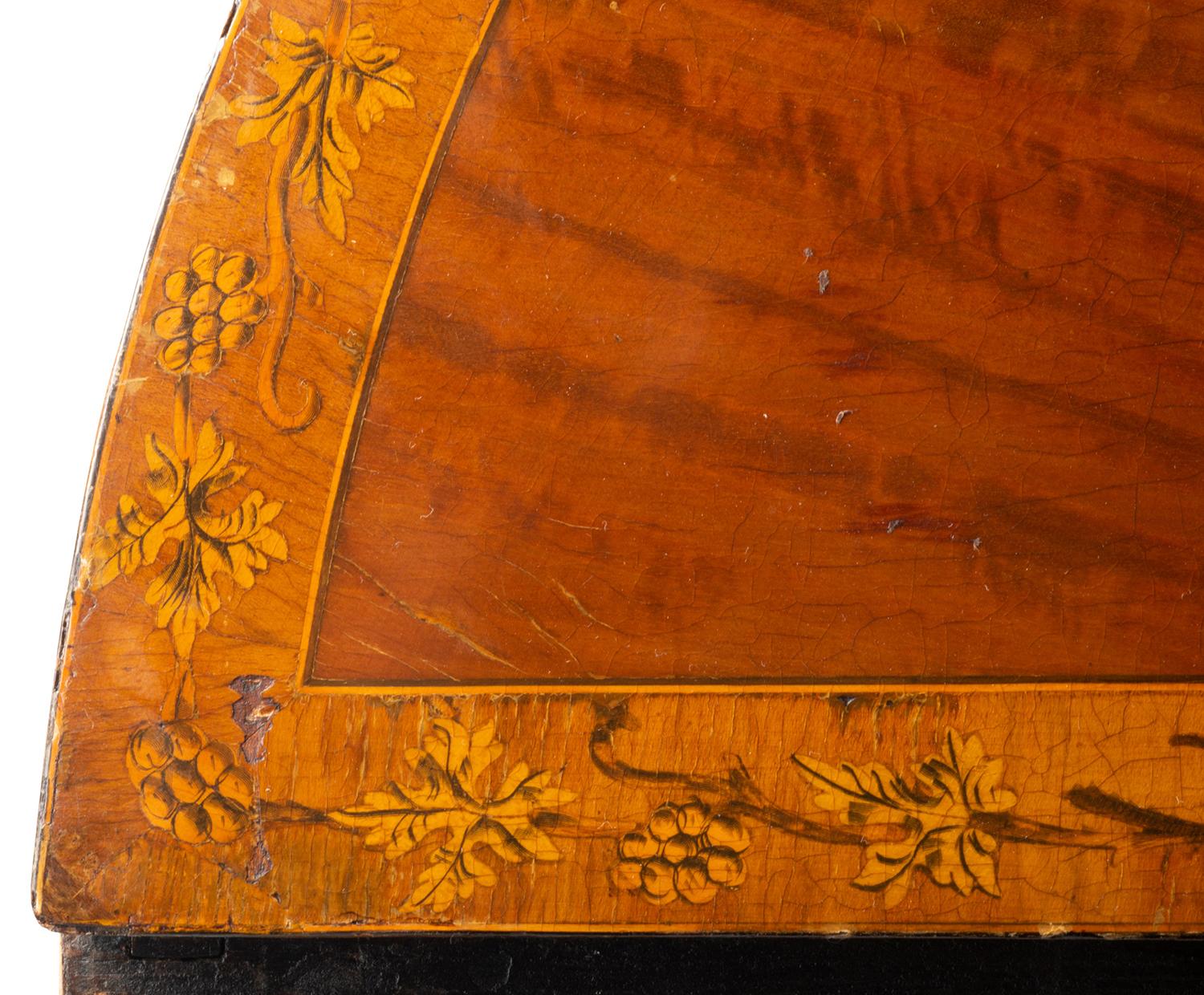 Veneer Georgian period Satinwood card table, circa 1780. For Sale