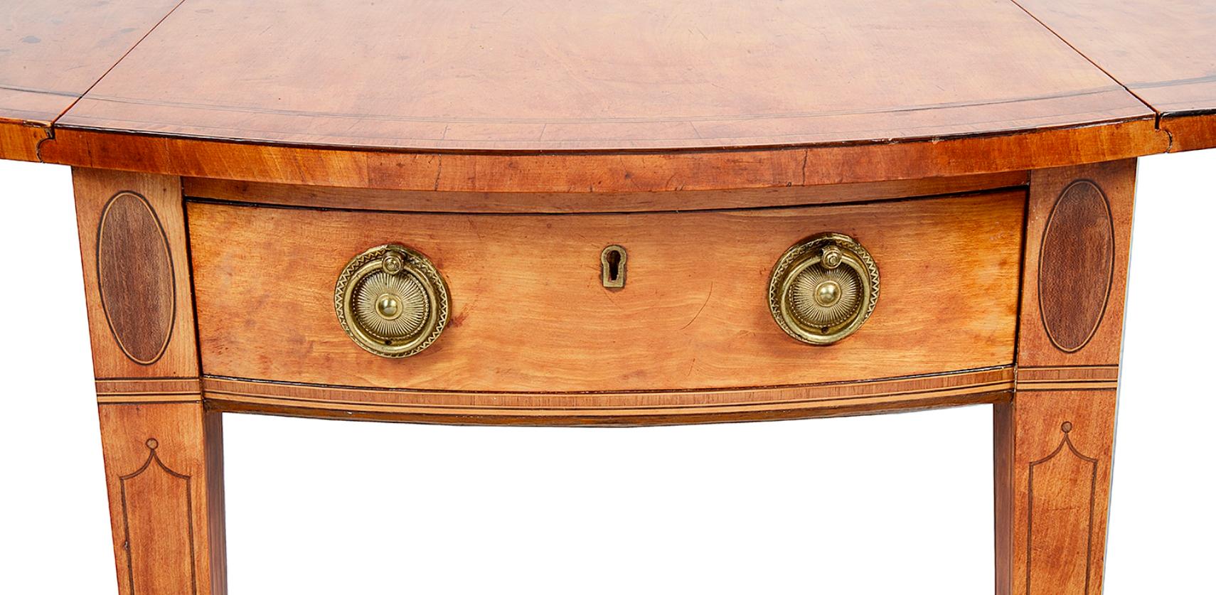 Sheraton Georgian Period Satinwood Pembroke Table, 18th Century For Sale