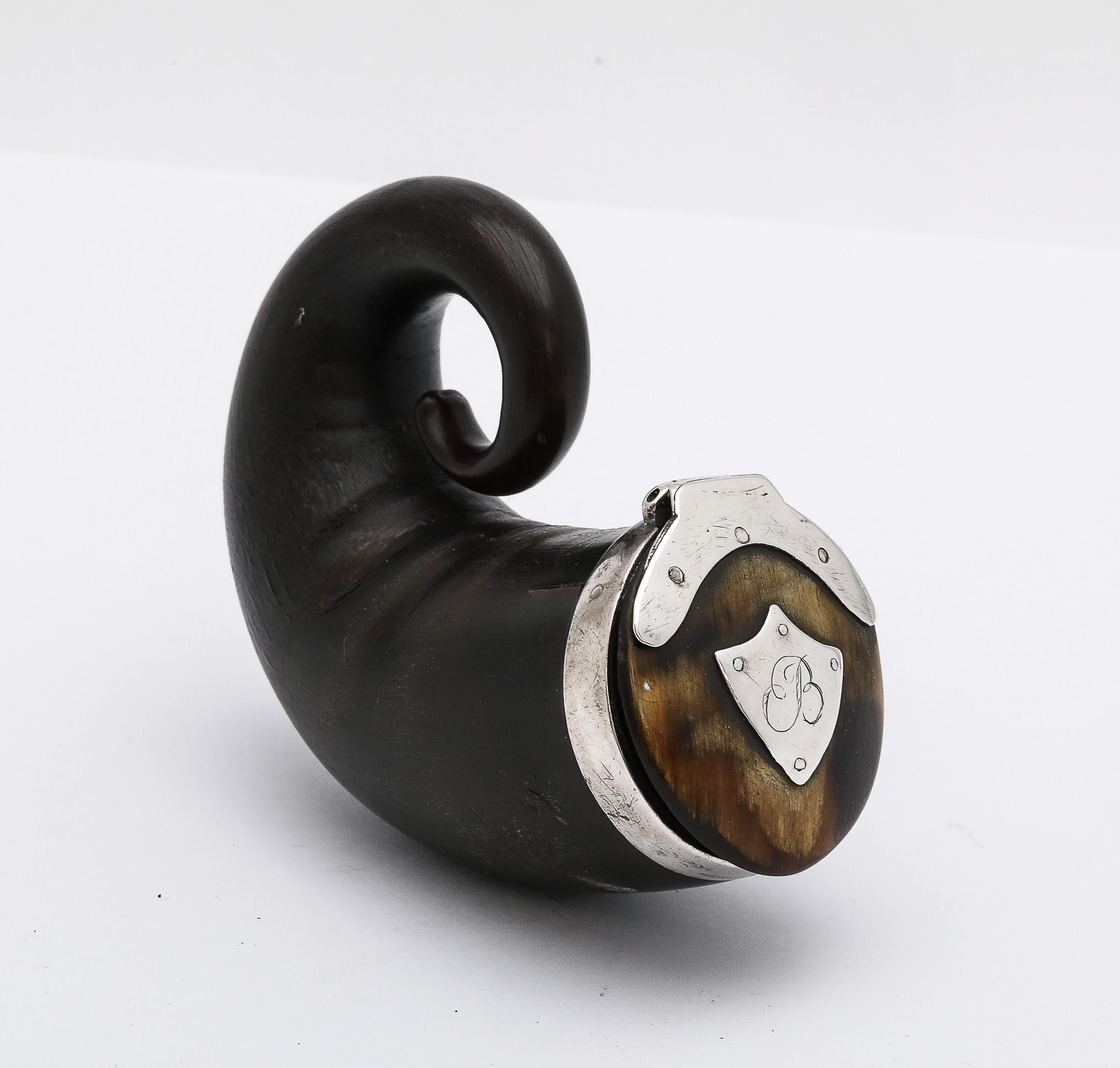 Georgian Period Scottish Sterling Silver-Mounted Snuff Mull With Hinged Lid 1
