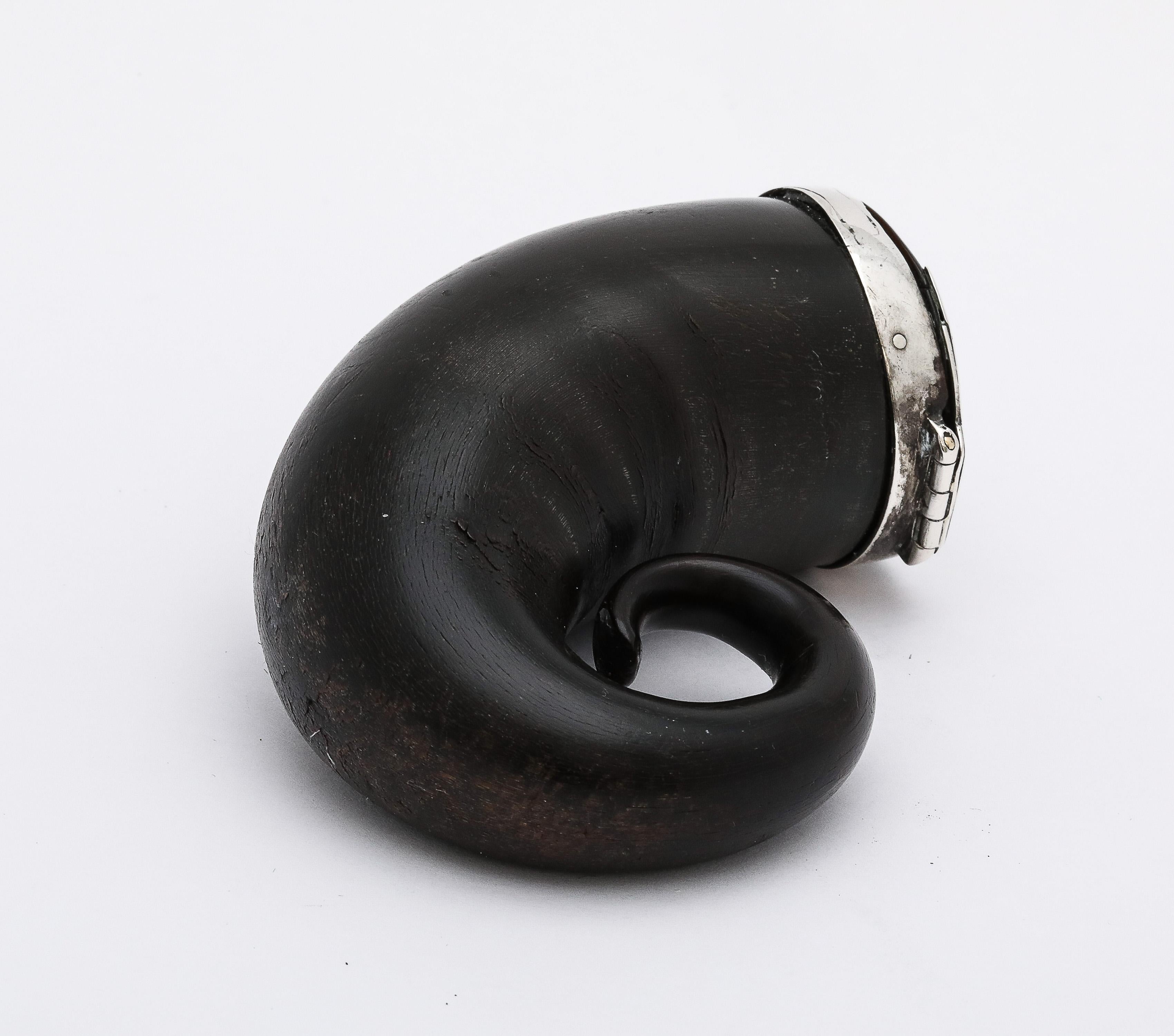Georgian Period Scottish Sterling Silver-Mounted Snuff Mull With Hinged Lid 3