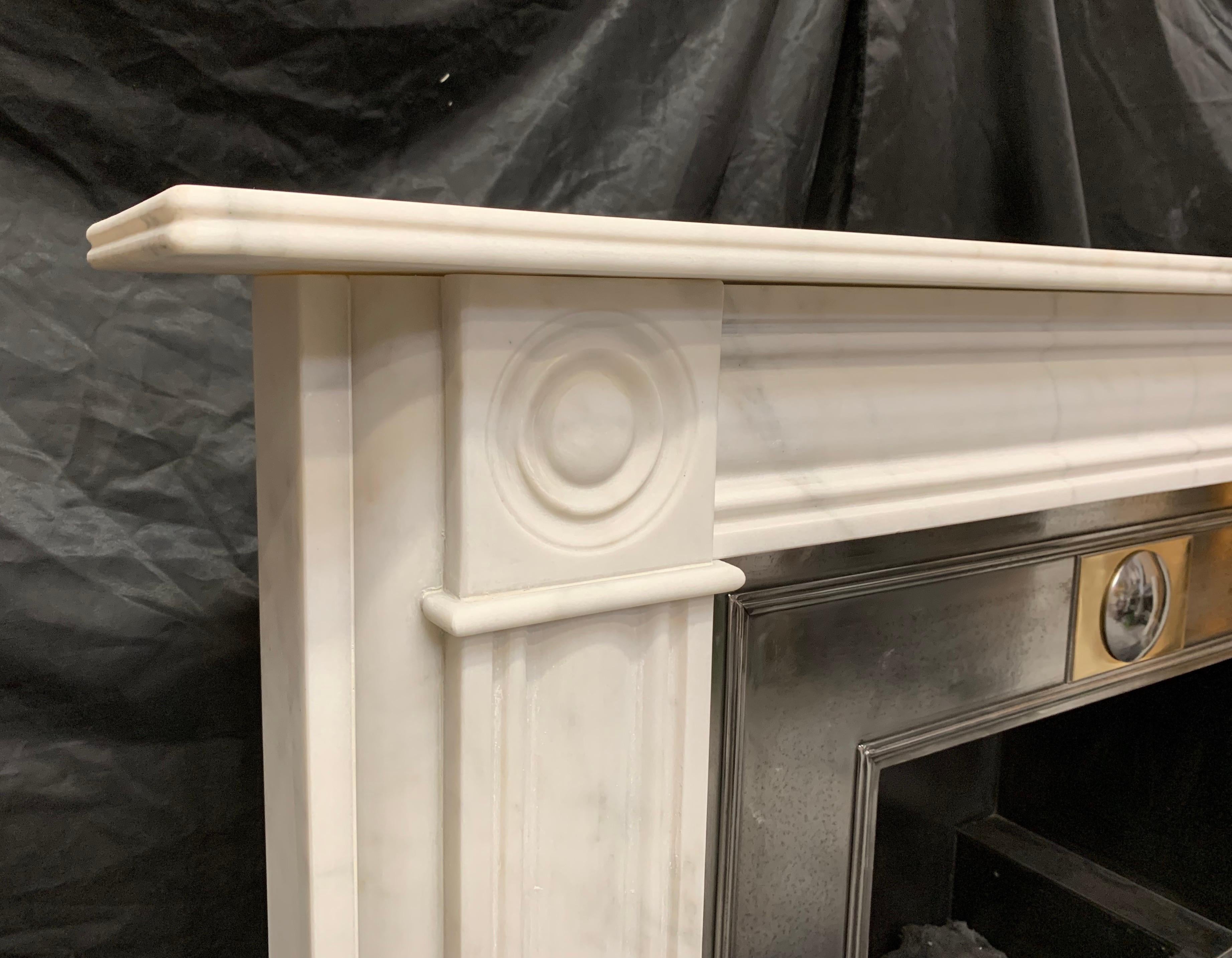 Georgian Period Style Statuary Marble Bullseye Fireplace Surround 1