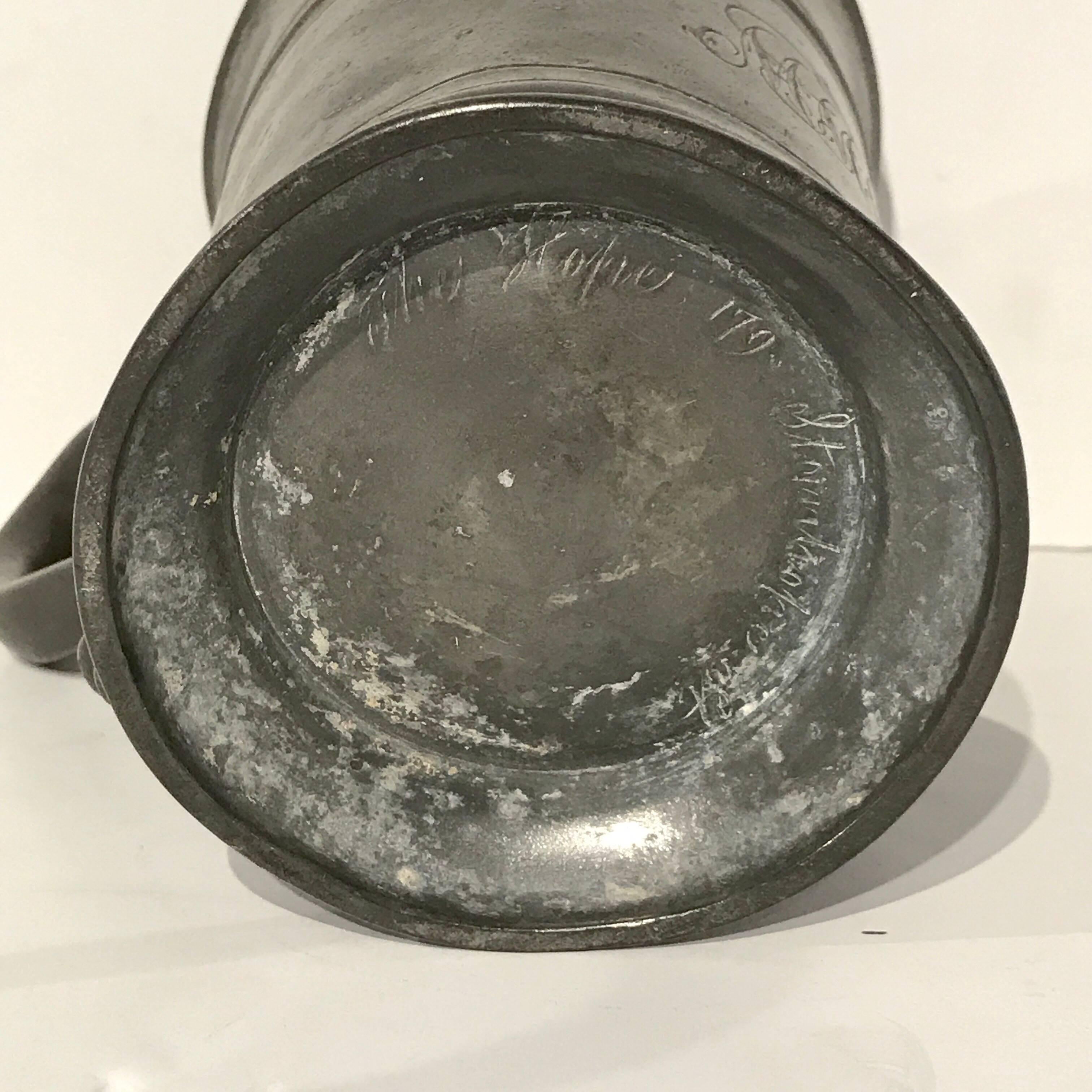 Georgian Pewter Measure from the Hope Inn, by Edward J Wilderness Row For Sale 8