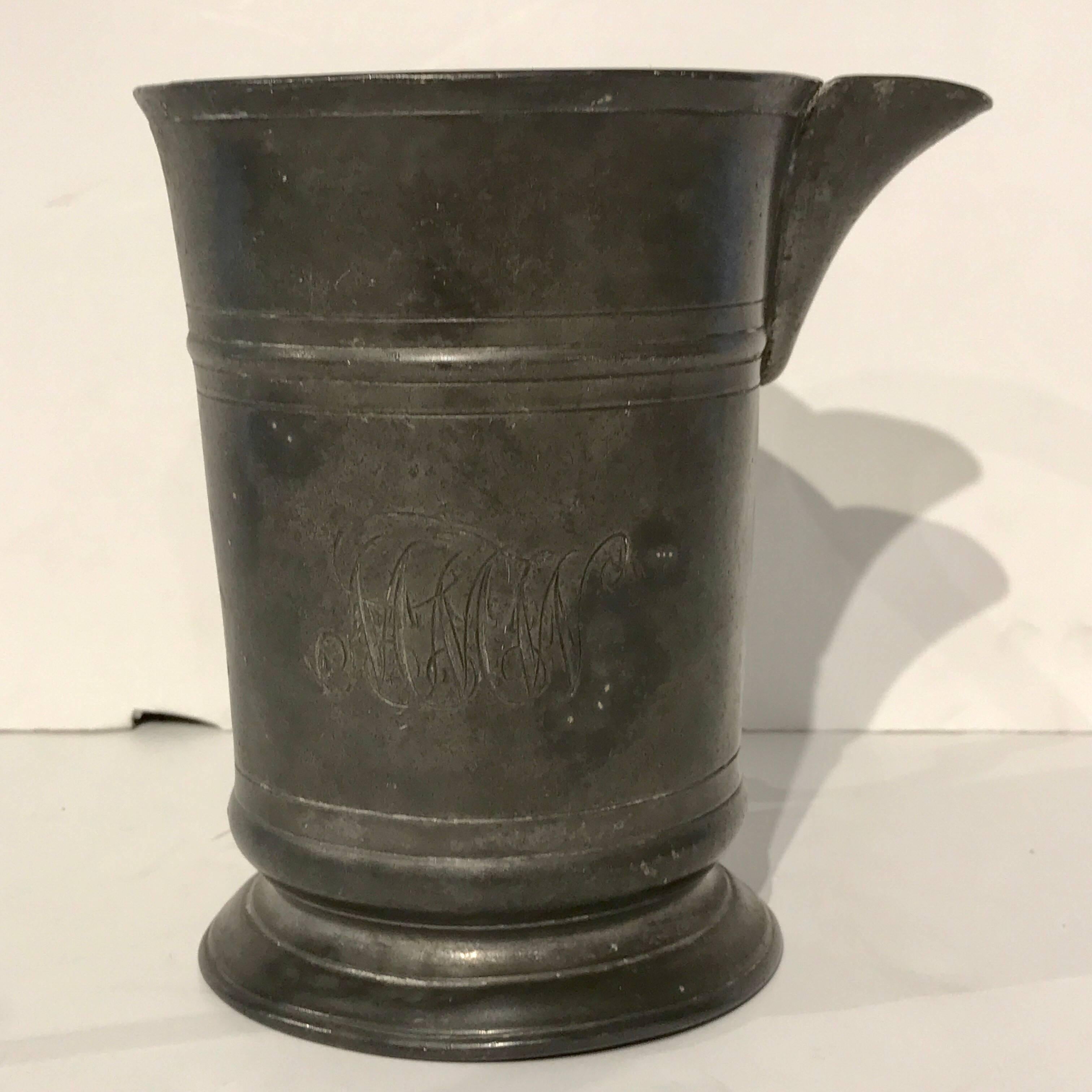 Early 19th Century Georgian Pewter Measure from the Hope Inn, by Edward J Wilderness Row For Sale