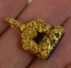 Georgian Pinchbeck Good Night All's Well Musical Intaglio Seal Fob Pendant