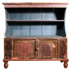 Georgian Pine Bookcase in Original Paint, Dry Scraped Circa. 1810