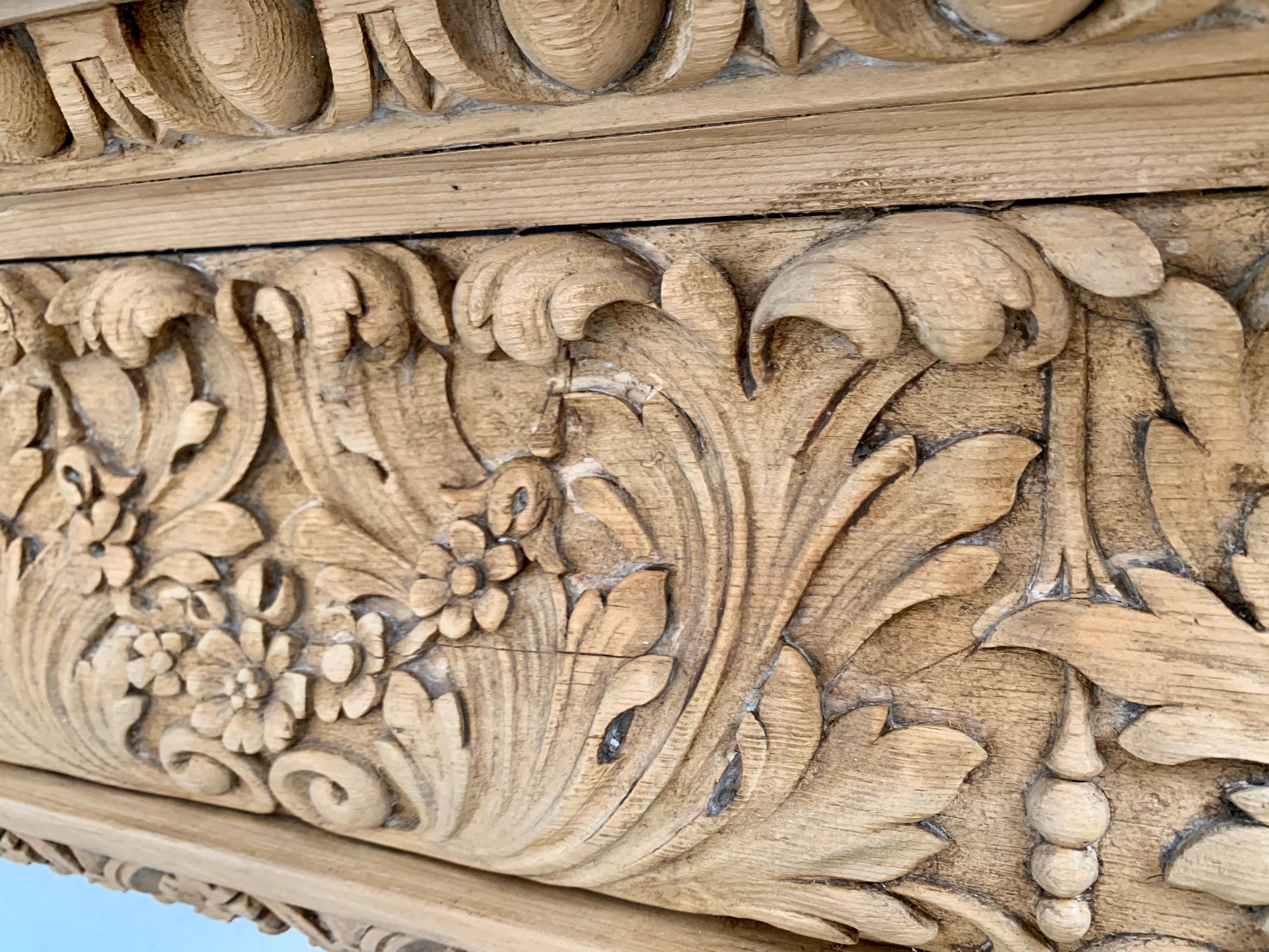 Georgian Pine Hand Carved Fireplace Mantel 10