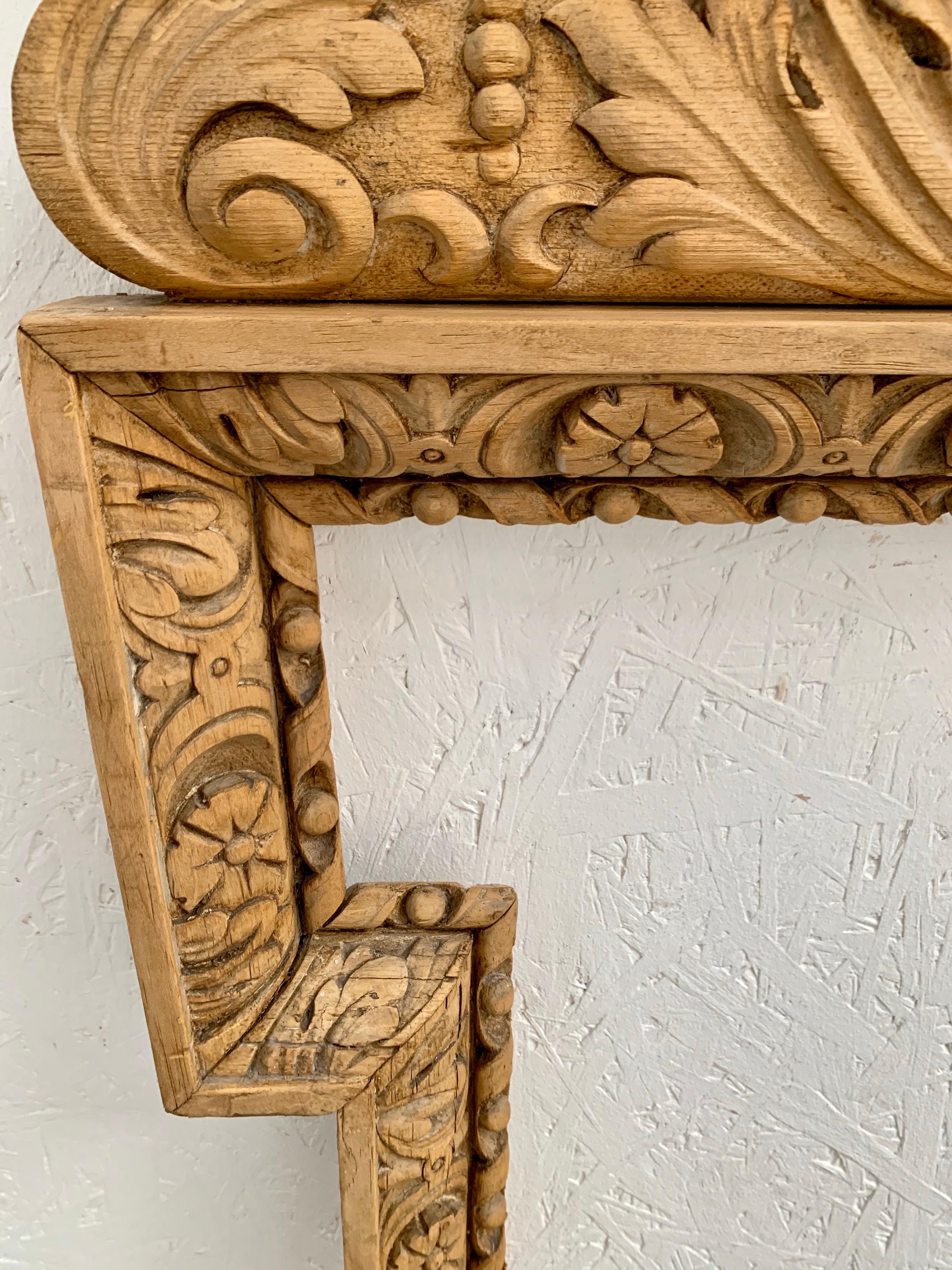 Georgian Pine Hand Carved Fireplace Mantel 11