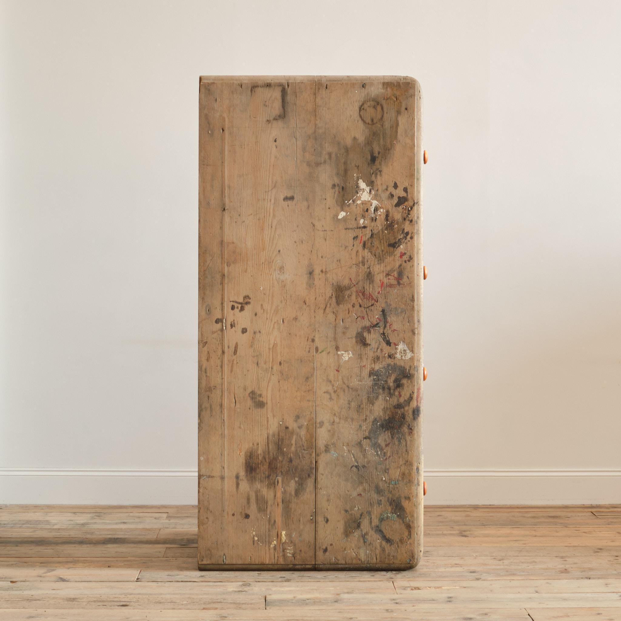 Georgian Pine Scullery Table In Original Paint For Sale 6