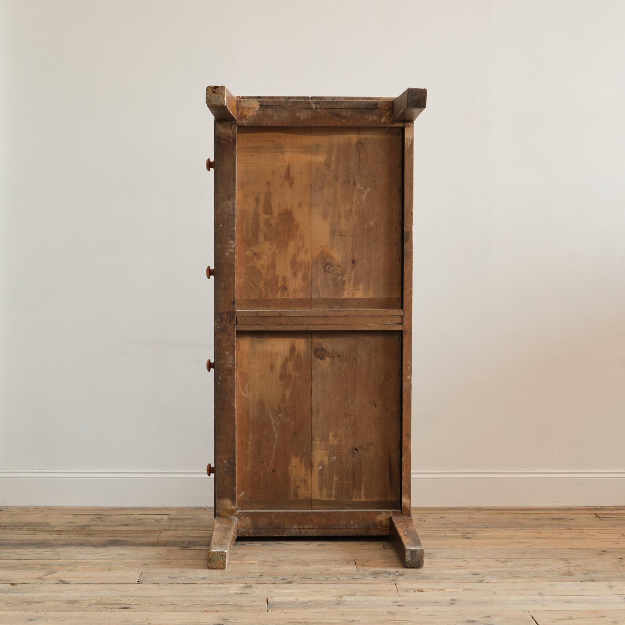Georgian Pine Scullery Table In Original Paint For Sale 7