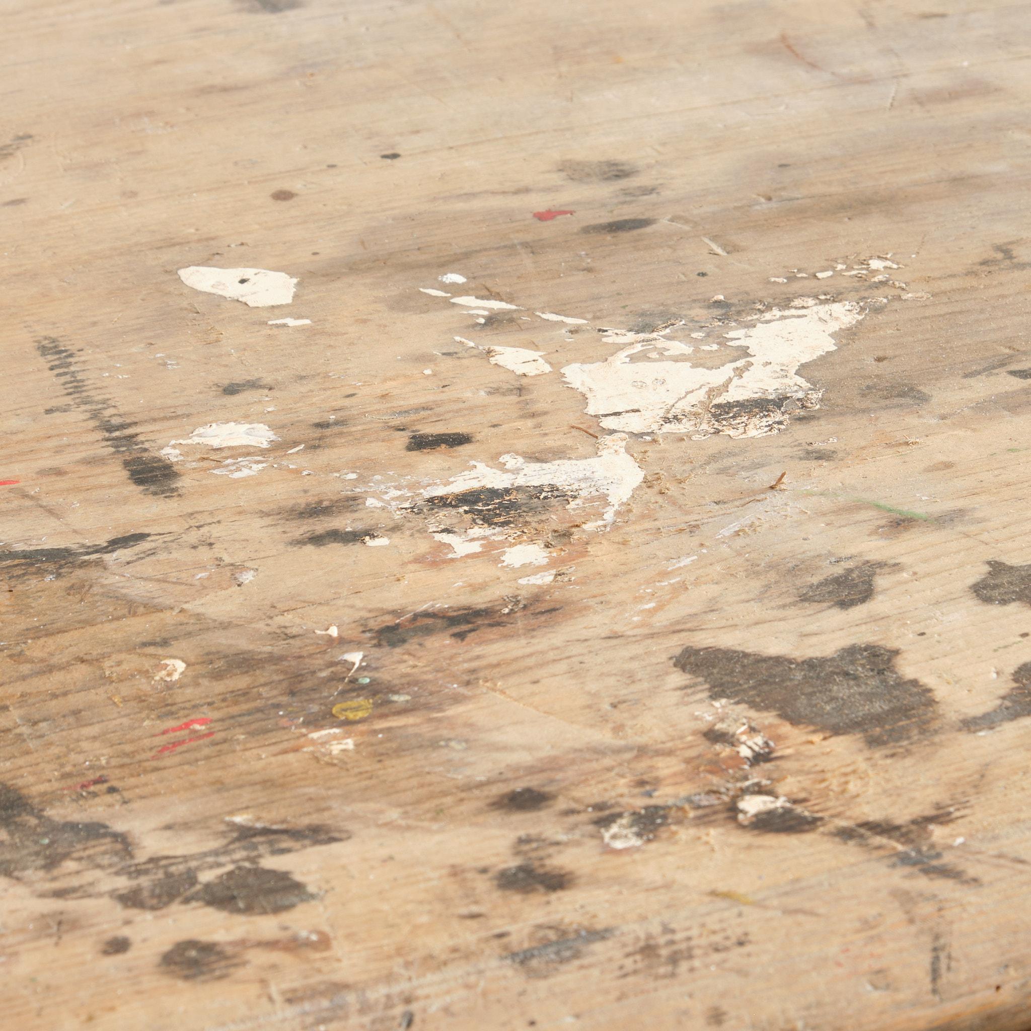 Georgian Pine Scullery Table In Original Paint For Sale 14