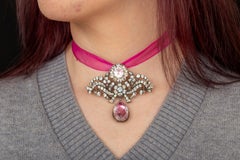 Georgian Pink and White Paste Pendant c. 1790