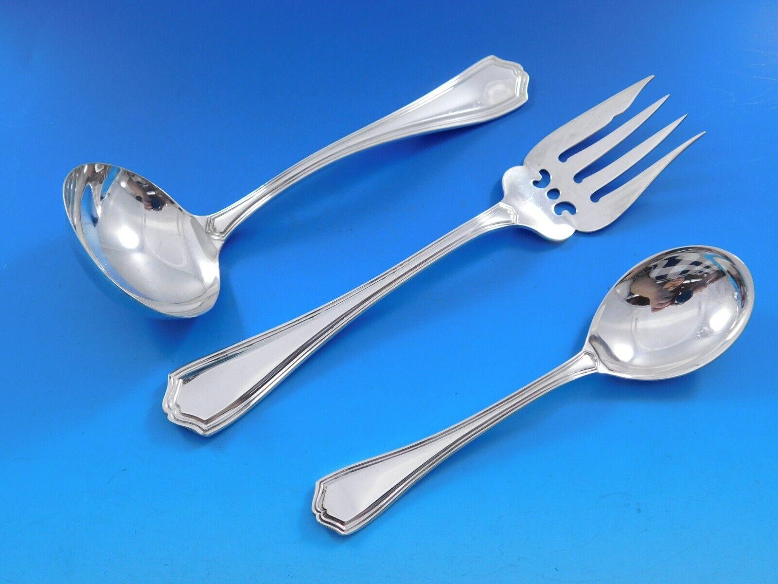 Service de couverts en argent sterling Georgian Plain par Birks, 81 pièces, Canada en vente 3