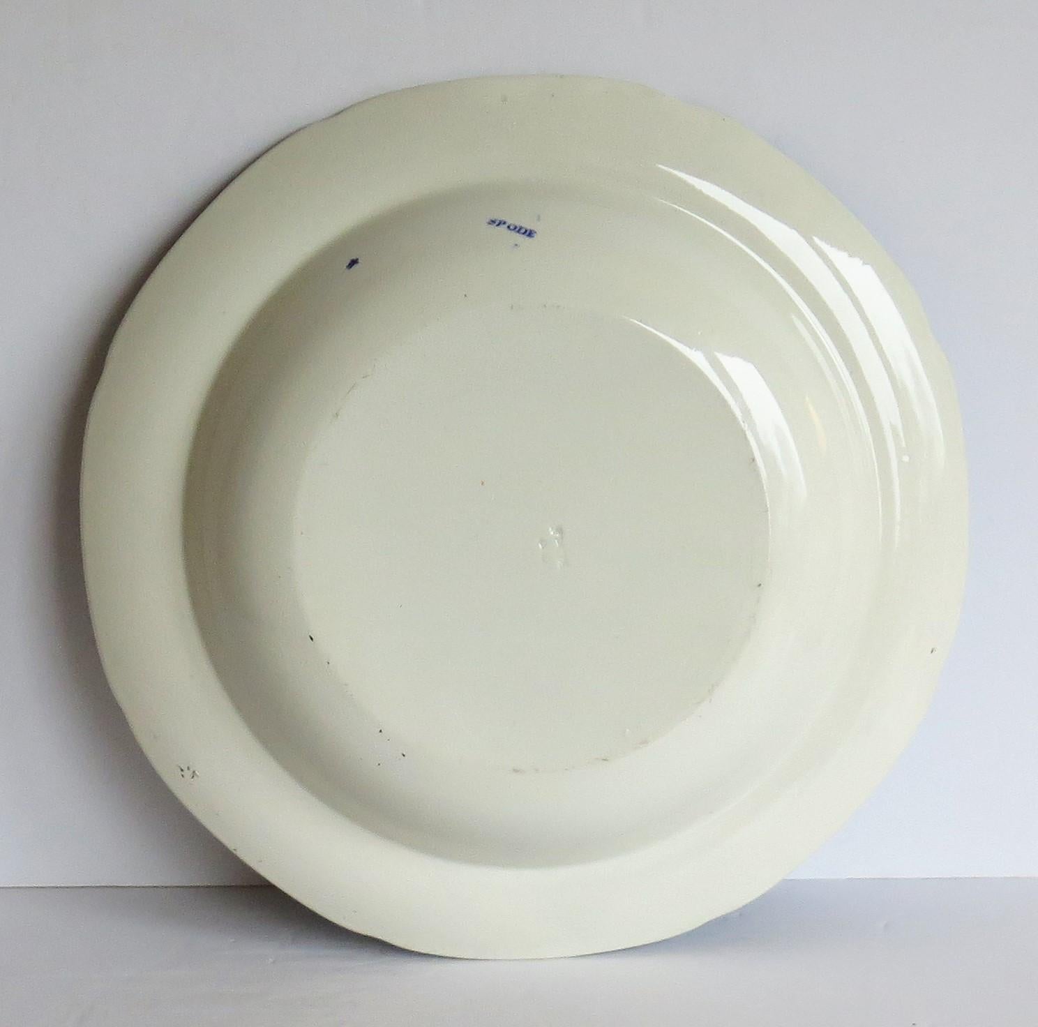 Georgian Plate or Bowl by Spode in Blue and White Union Wreath Ptn No.3, Ca 1820 5