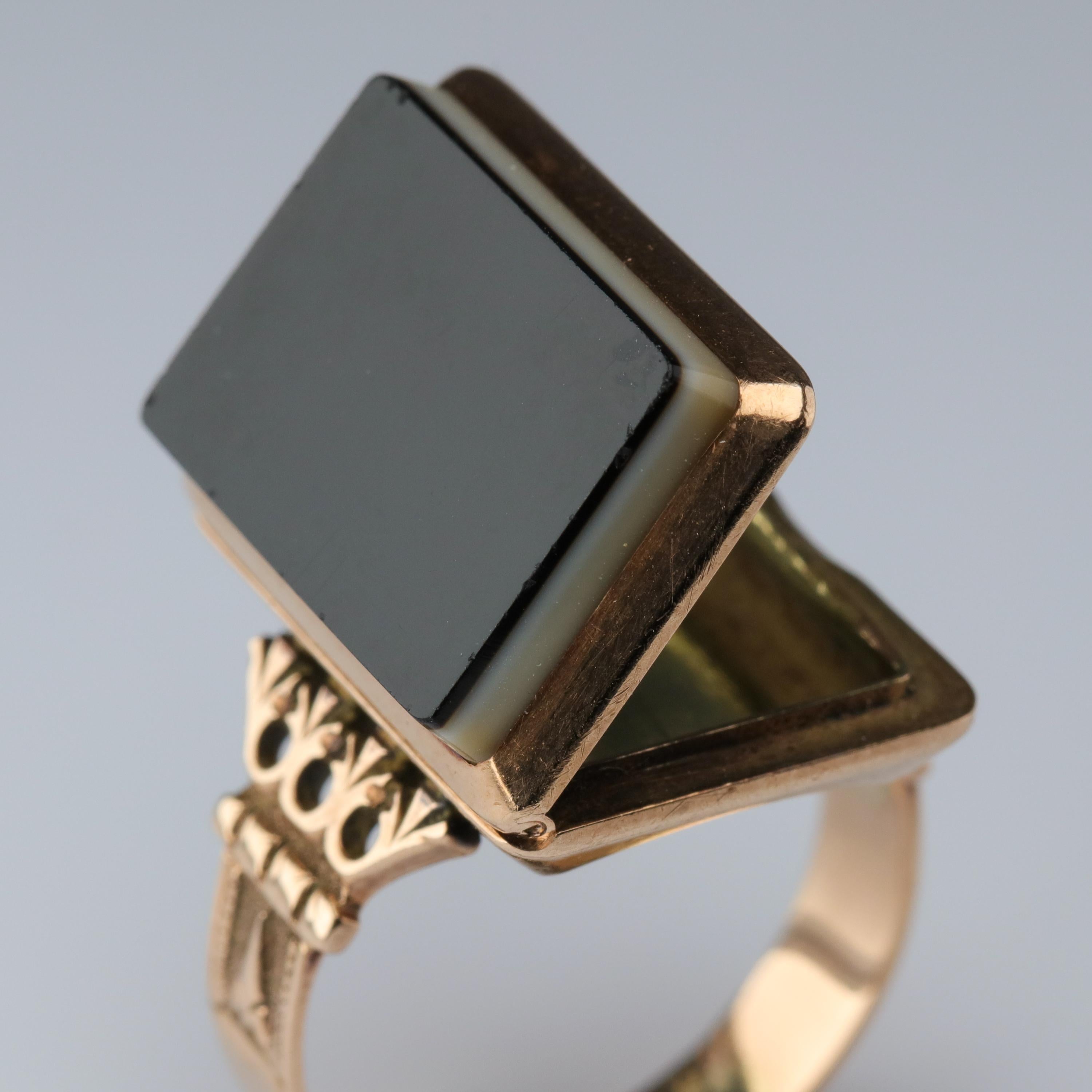 Georgian Poison Ring in Gold with Onyx is Cunningly Beautiful 4