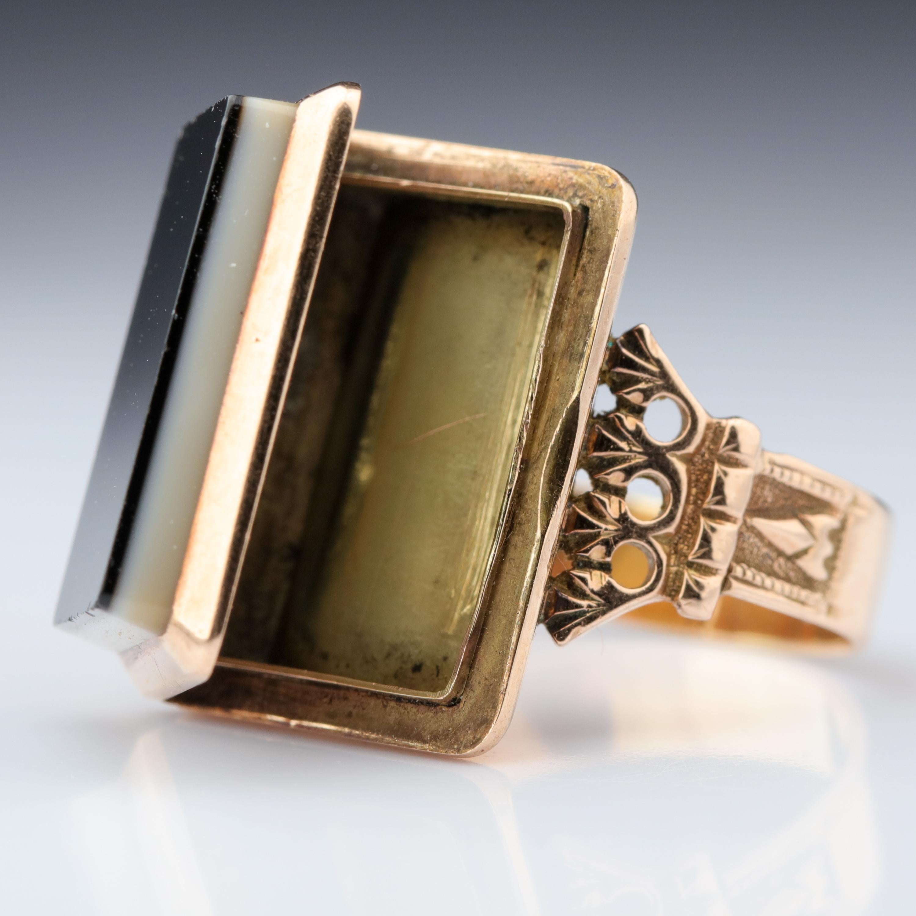 Georgian Poison Ring in Gold with Onyx is Cunningly Beautiful 1