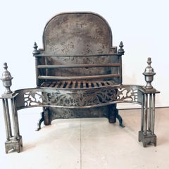 Georgian Polished Steel Firegrate, circa 1800