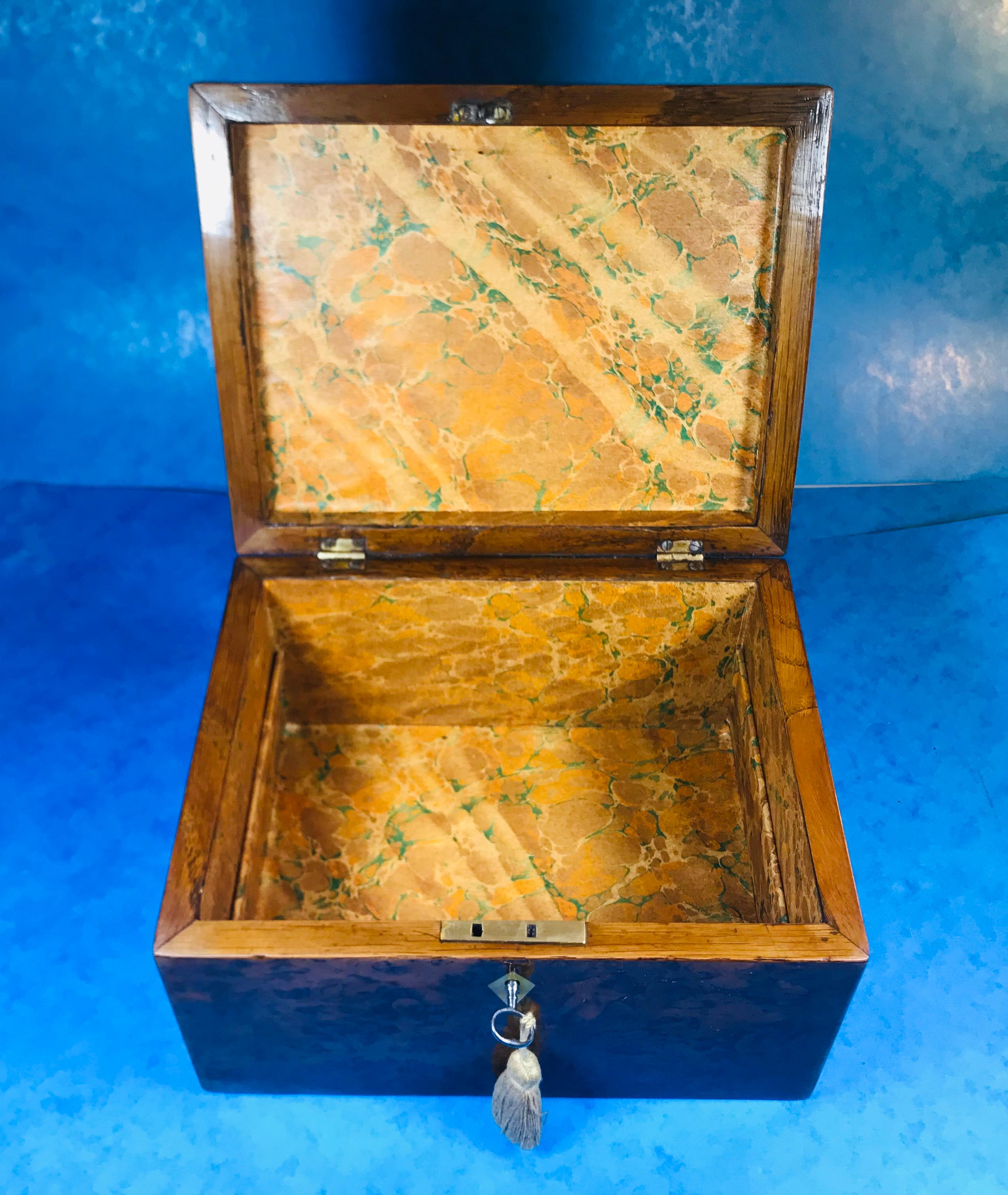 Georgian Pollard Oak Jewelry Box 6