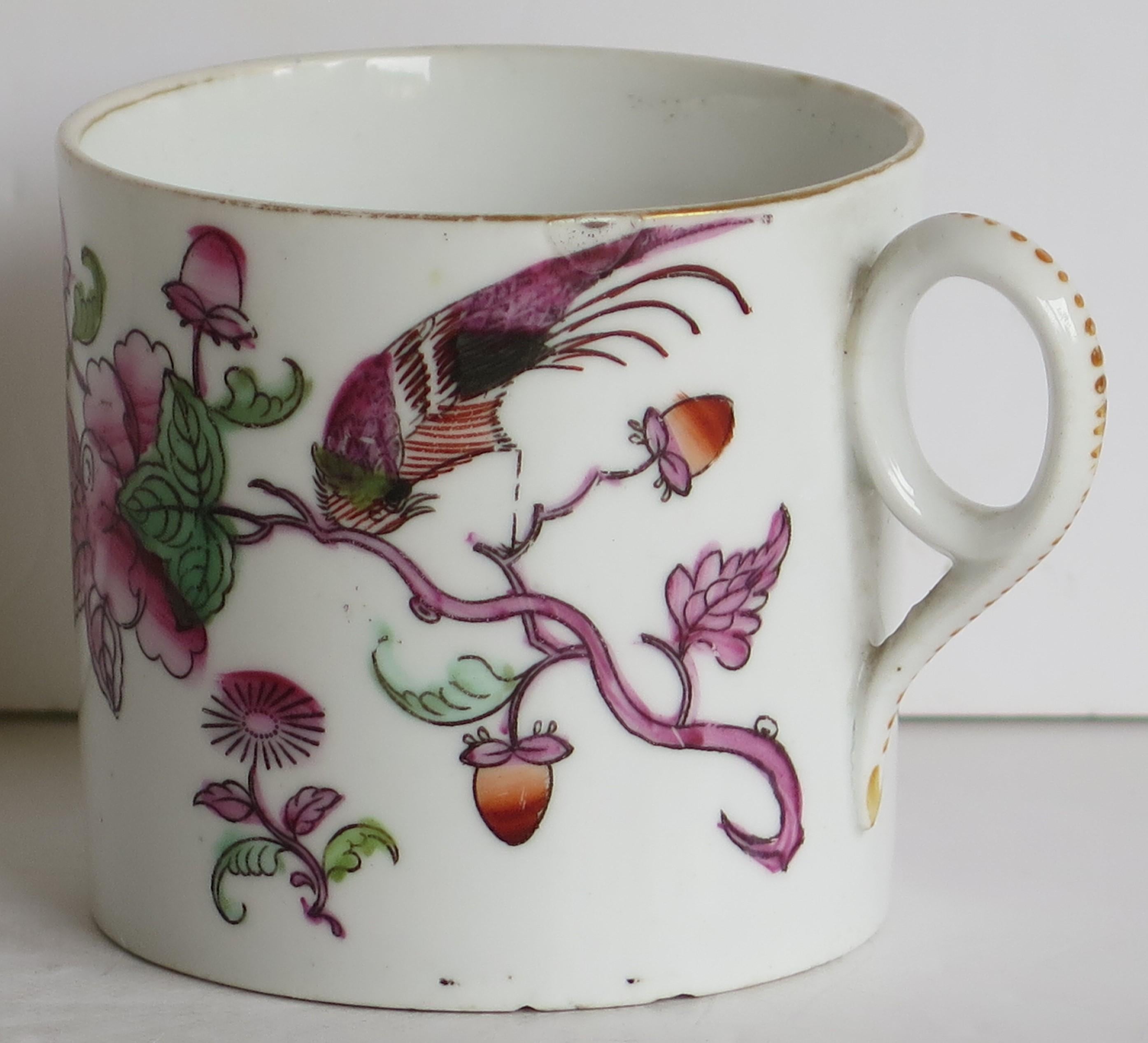 Georgian Porcelain Coffee Can by New Hall Hand-Painted Pattern, Circa 1815 6