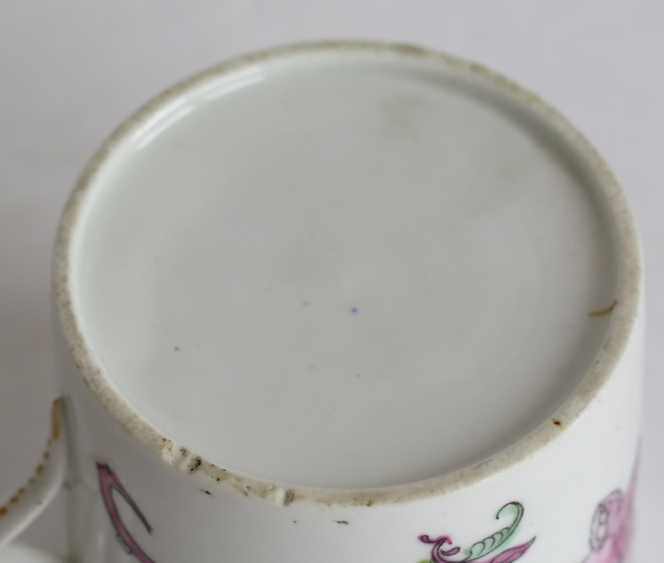 Georgian Porcelain Coffee Can by New Hall Hand-Painted Pattern, Circa 1815 12