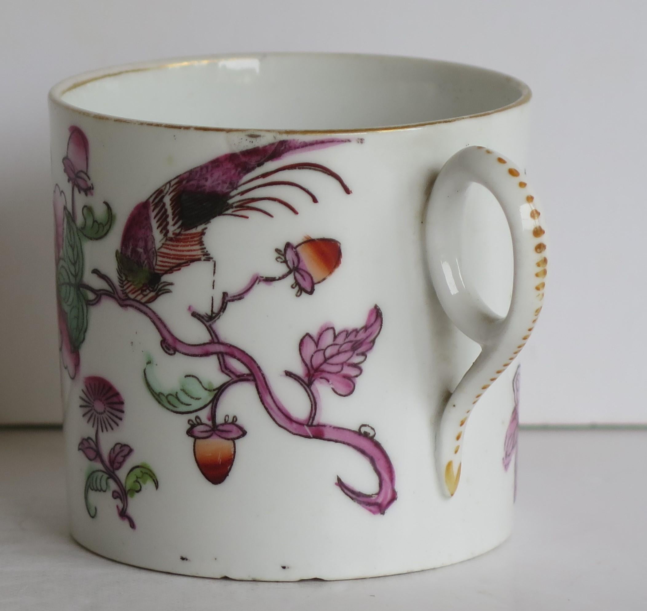 19th Century Georgian Porcelain Coffee Can by New Hall Hand-Painted Pattern, Circa 1815