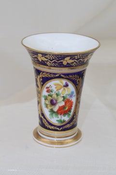 Georgian porcelain hand painted and gilded spill vase
