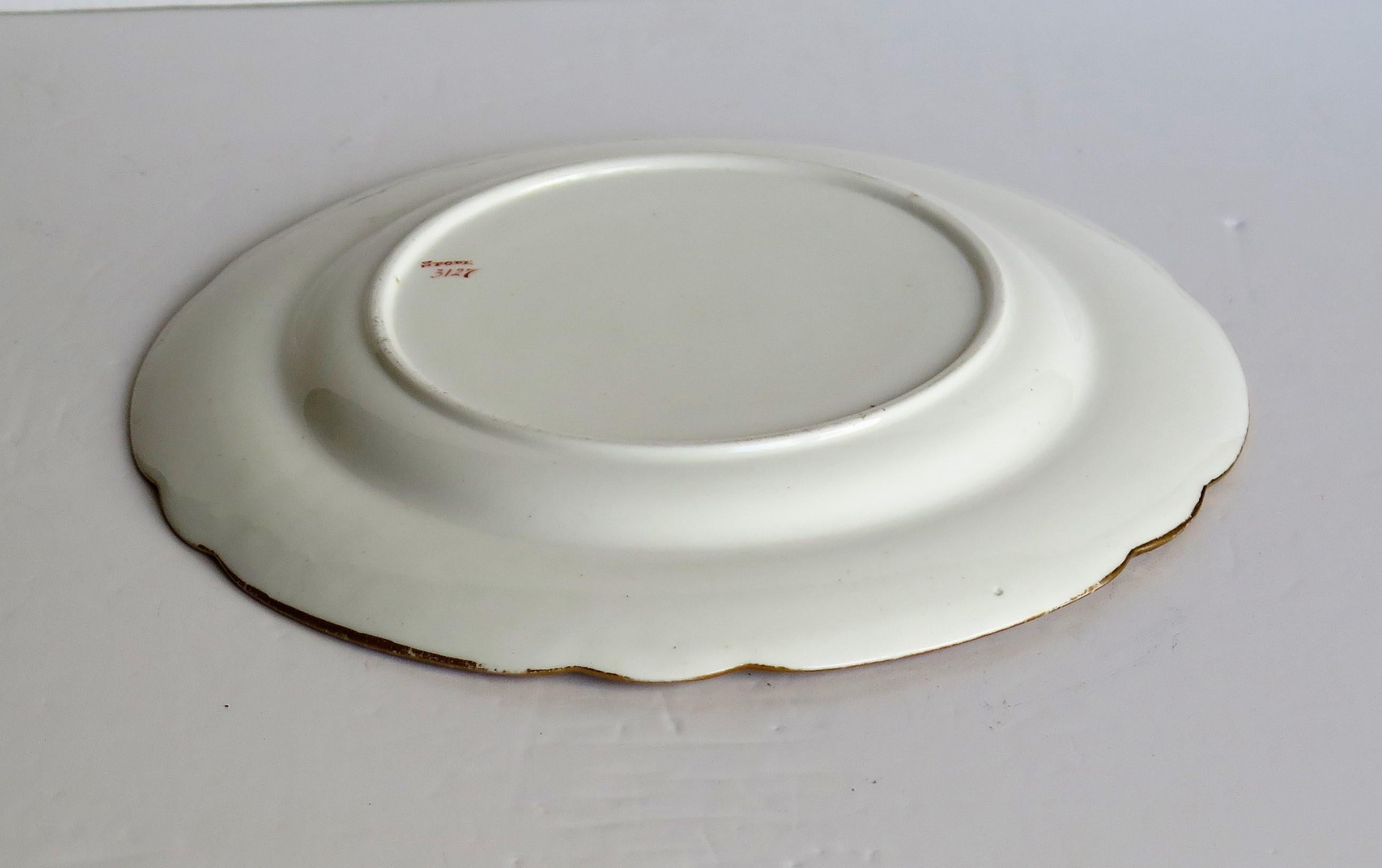 Georgian Porcelain Plate by Spode Hand Painted Botanical Ptn 3127, circa 1820 7