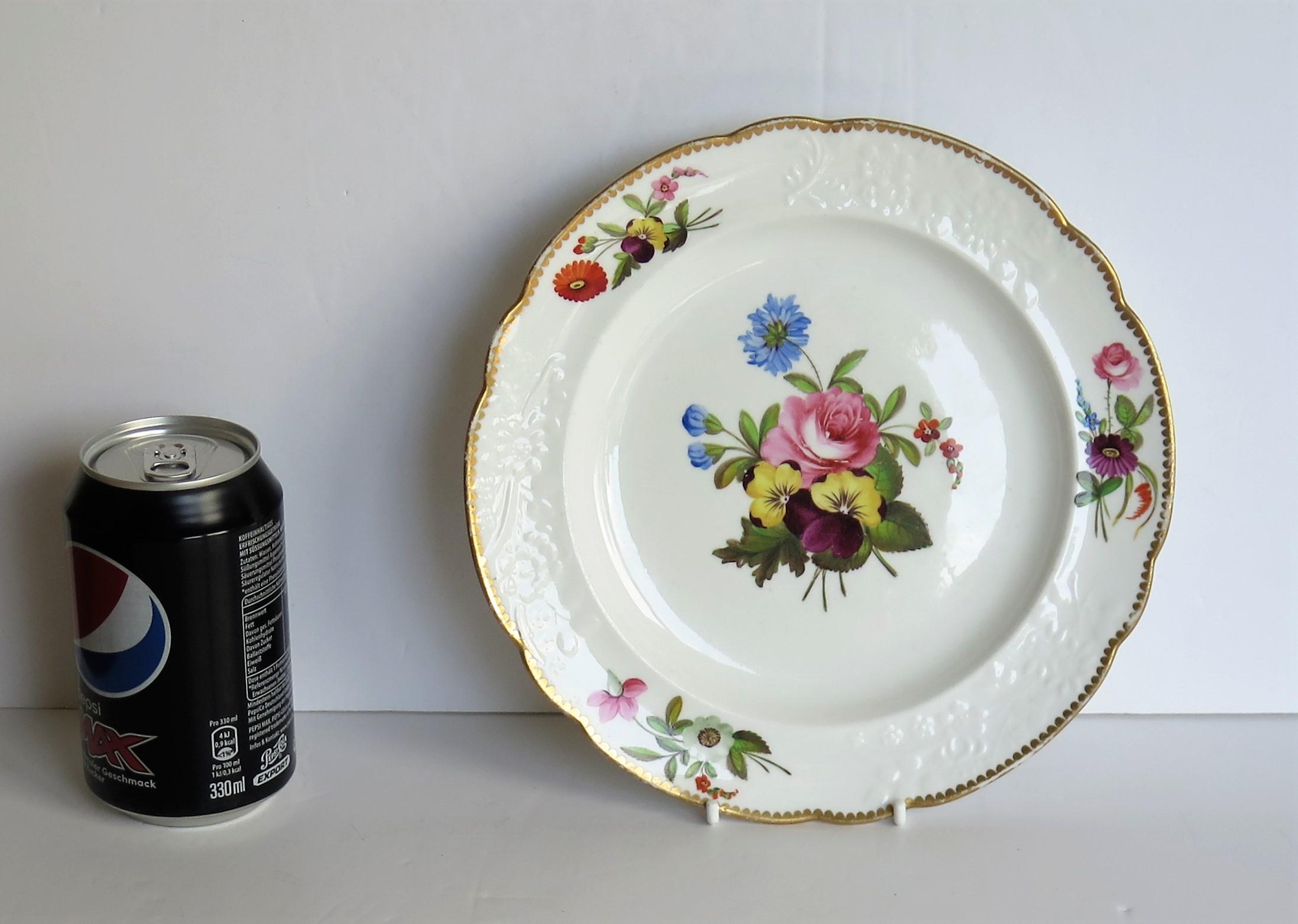 Georgian Porcelain Plate by Spode Hand Painted Botanical Ptn 3127, circa 1820 For Sale 9