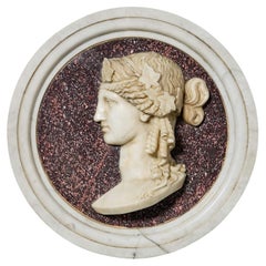 Georgian Porphyry Marble Roundel Of Dionysus