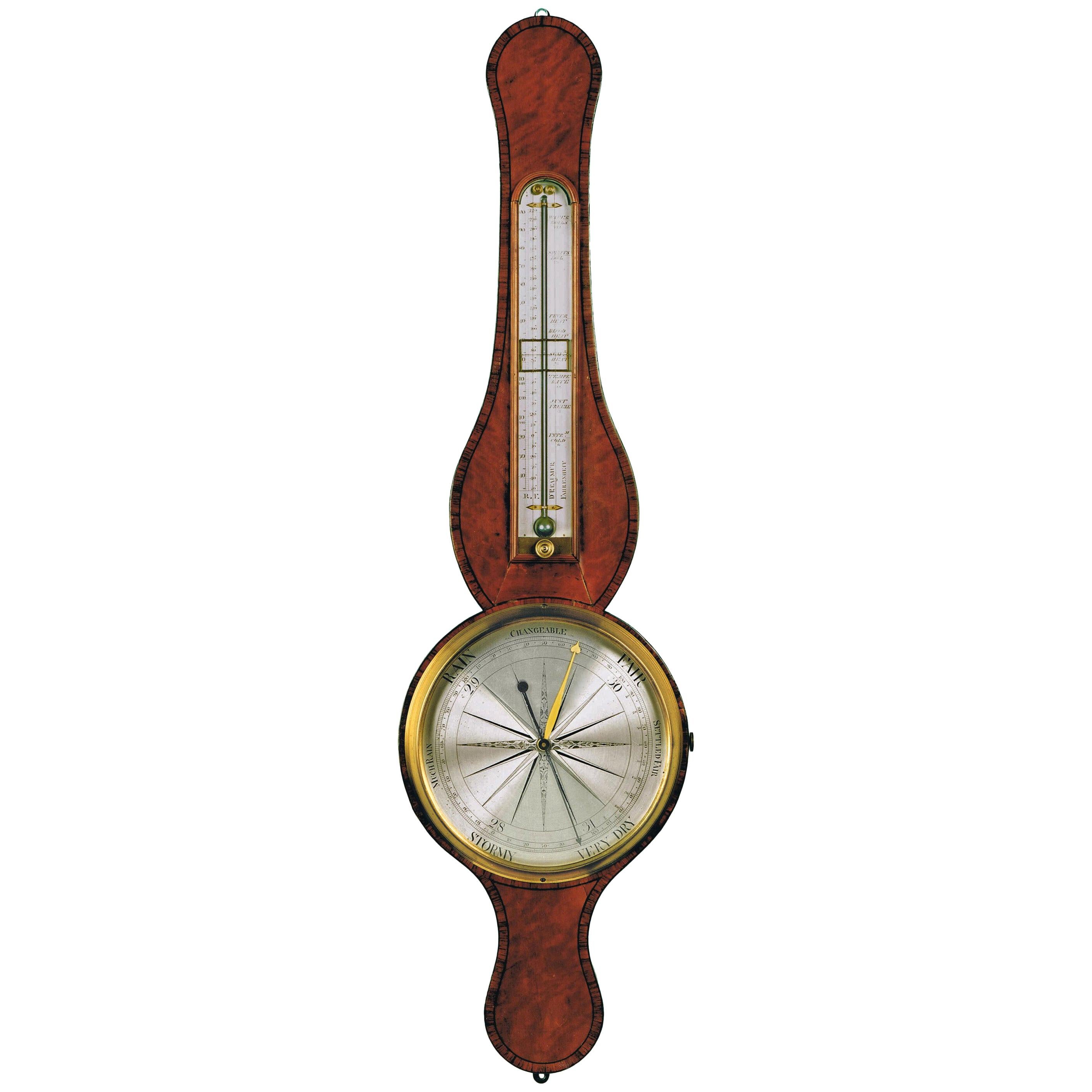 18th Century Antique Georgian Satinwood Precision Barometer