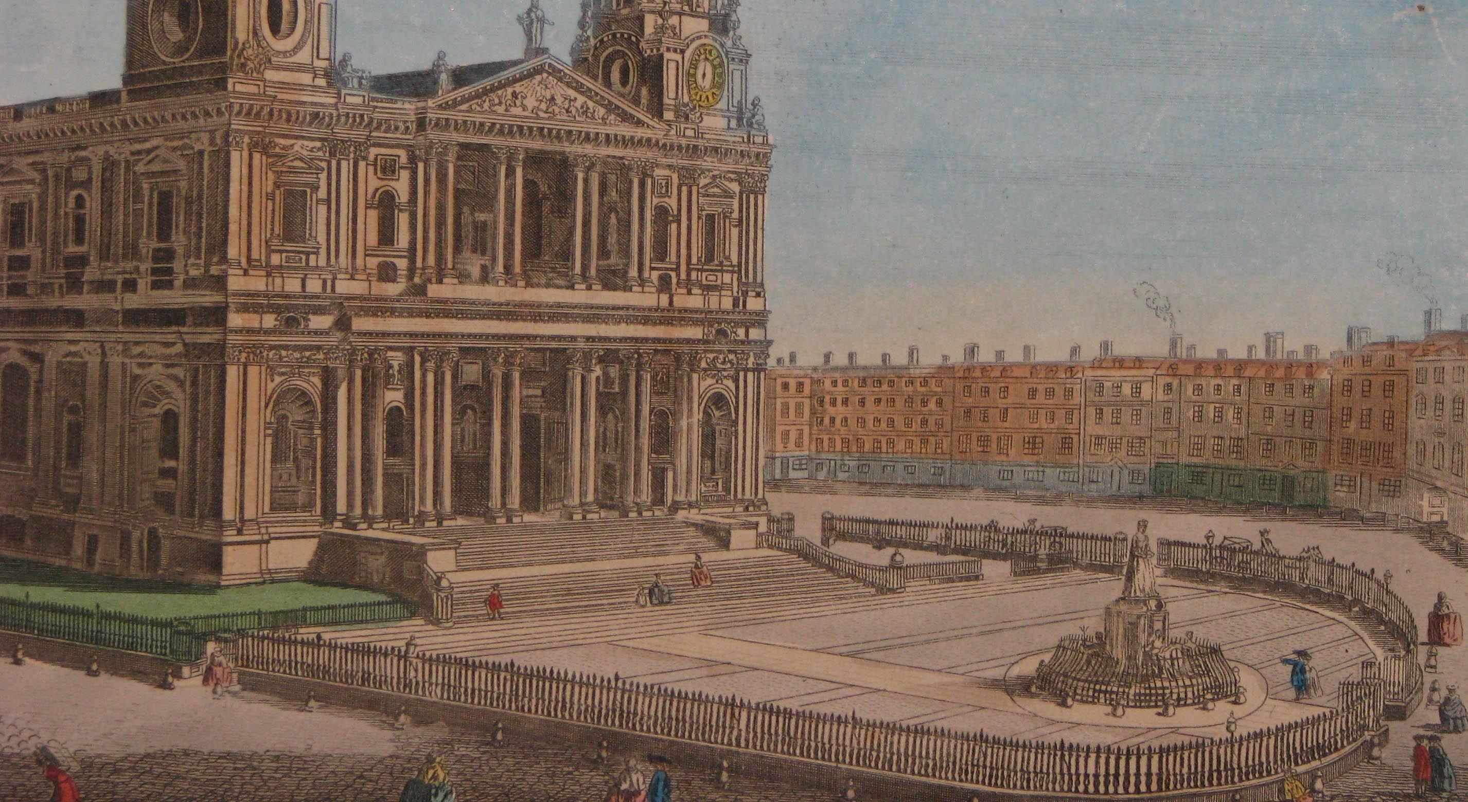 Engraved Georgian Print of St. Paul's Cathedral London For Sale