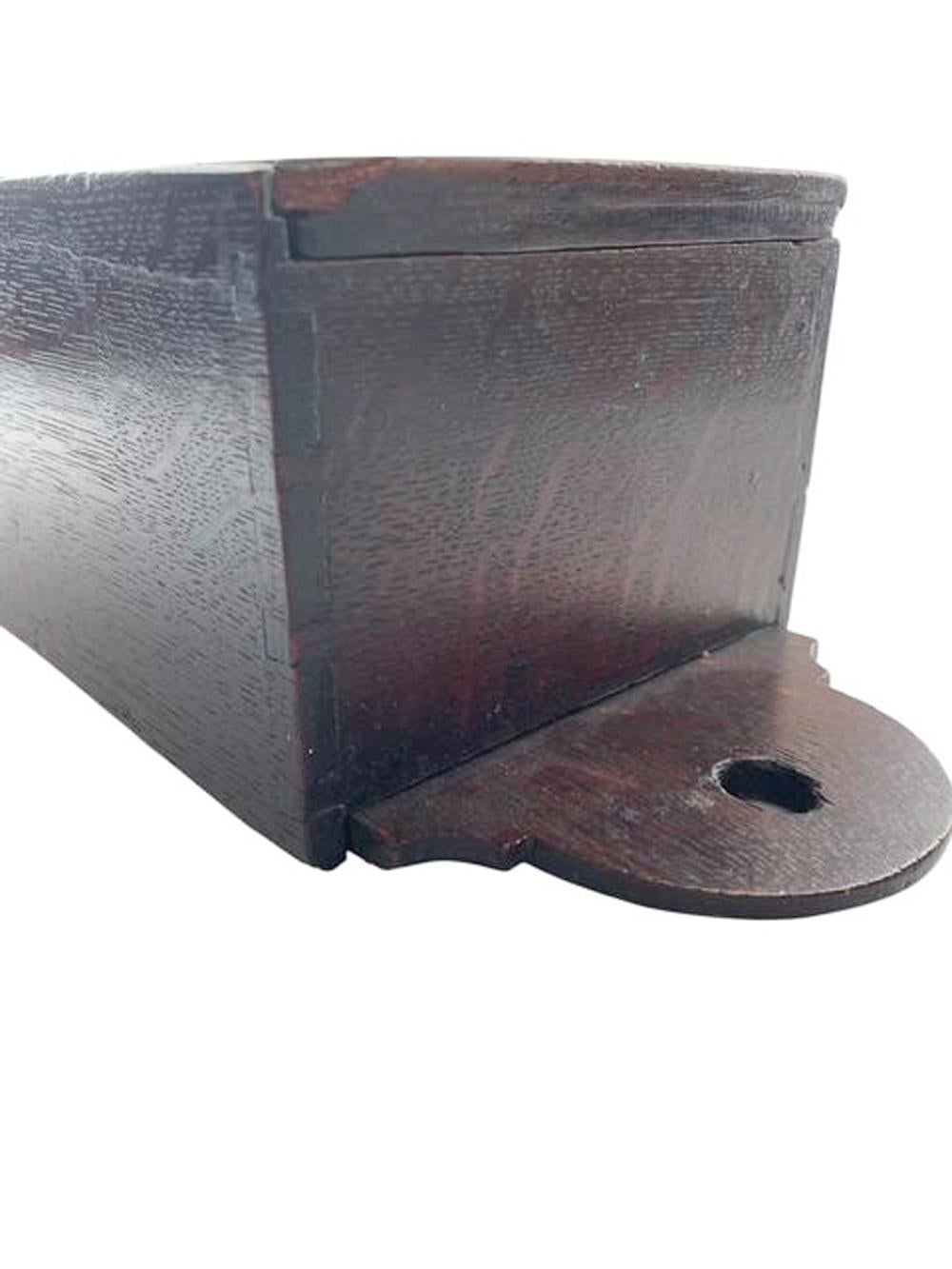 Georgian Quarter Sawn Oak Candle Box with Burr Walnut Inlay For Sale 1