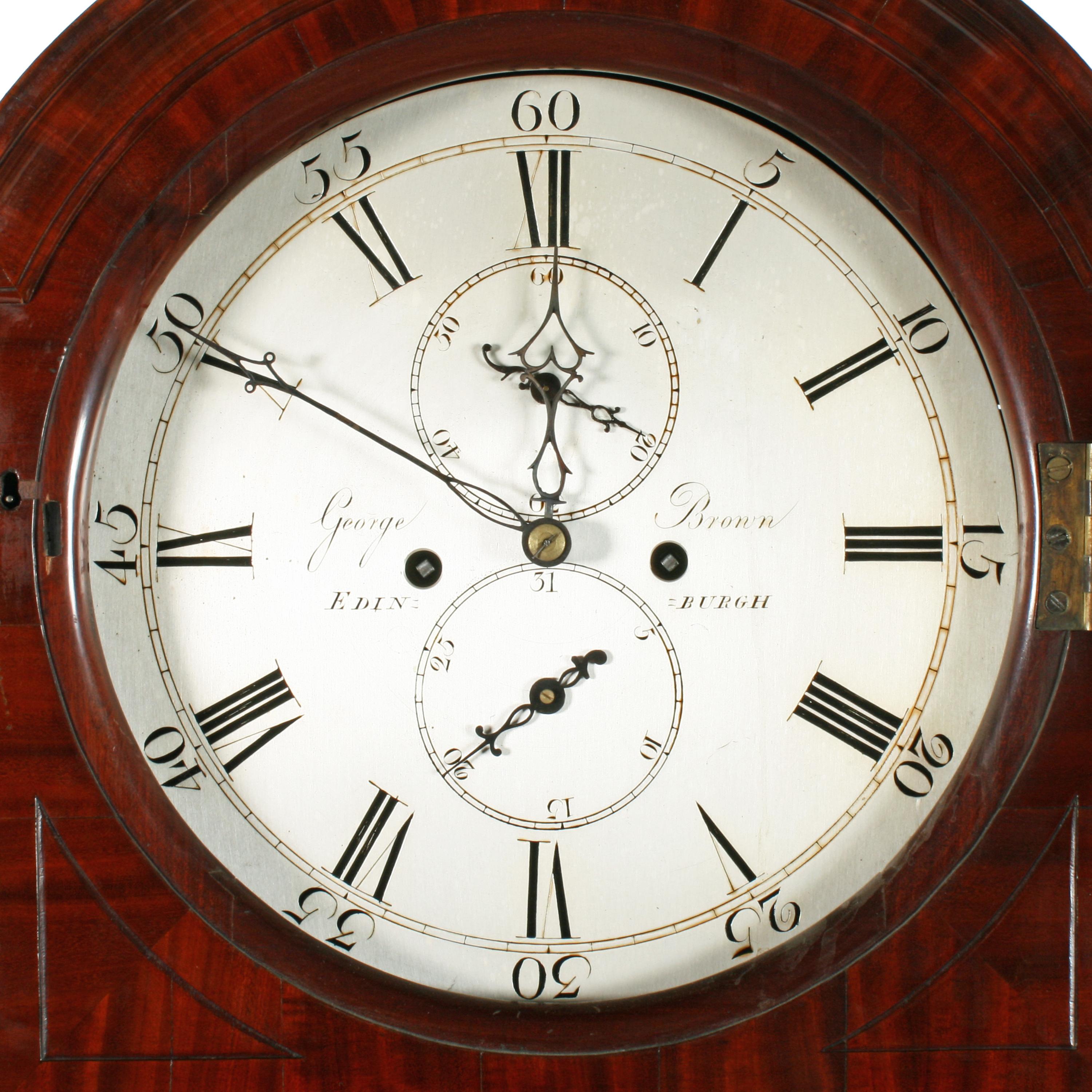 Early 19th Century Georgian Quarter Strike Grandfather Clock For Sale